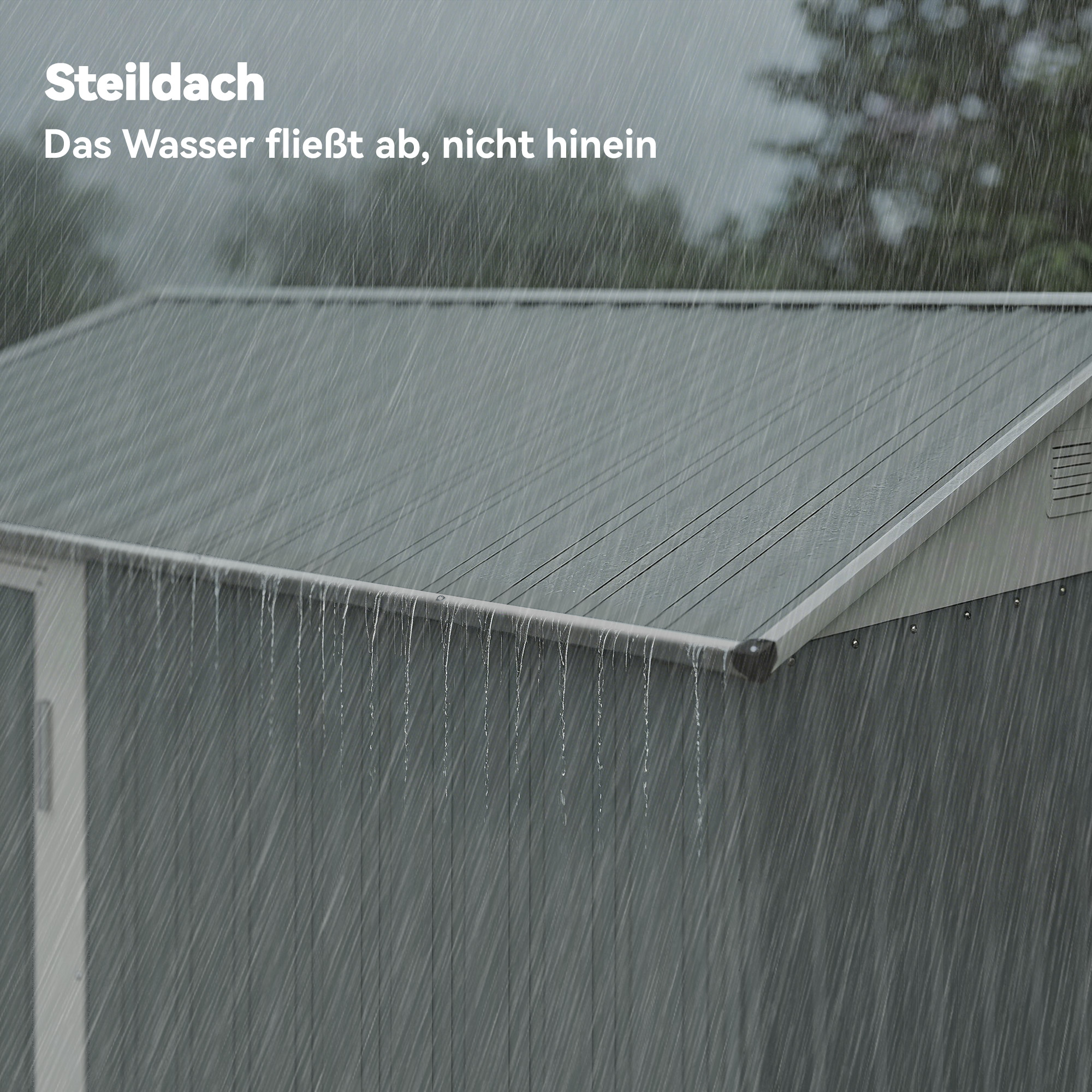 Metall Gerätehaus 3,5 m², Hoher Abschließbar Geräteschuppen mit Sattedach Lüftungen Handschuhen, 209 x 177 x 236 cm
