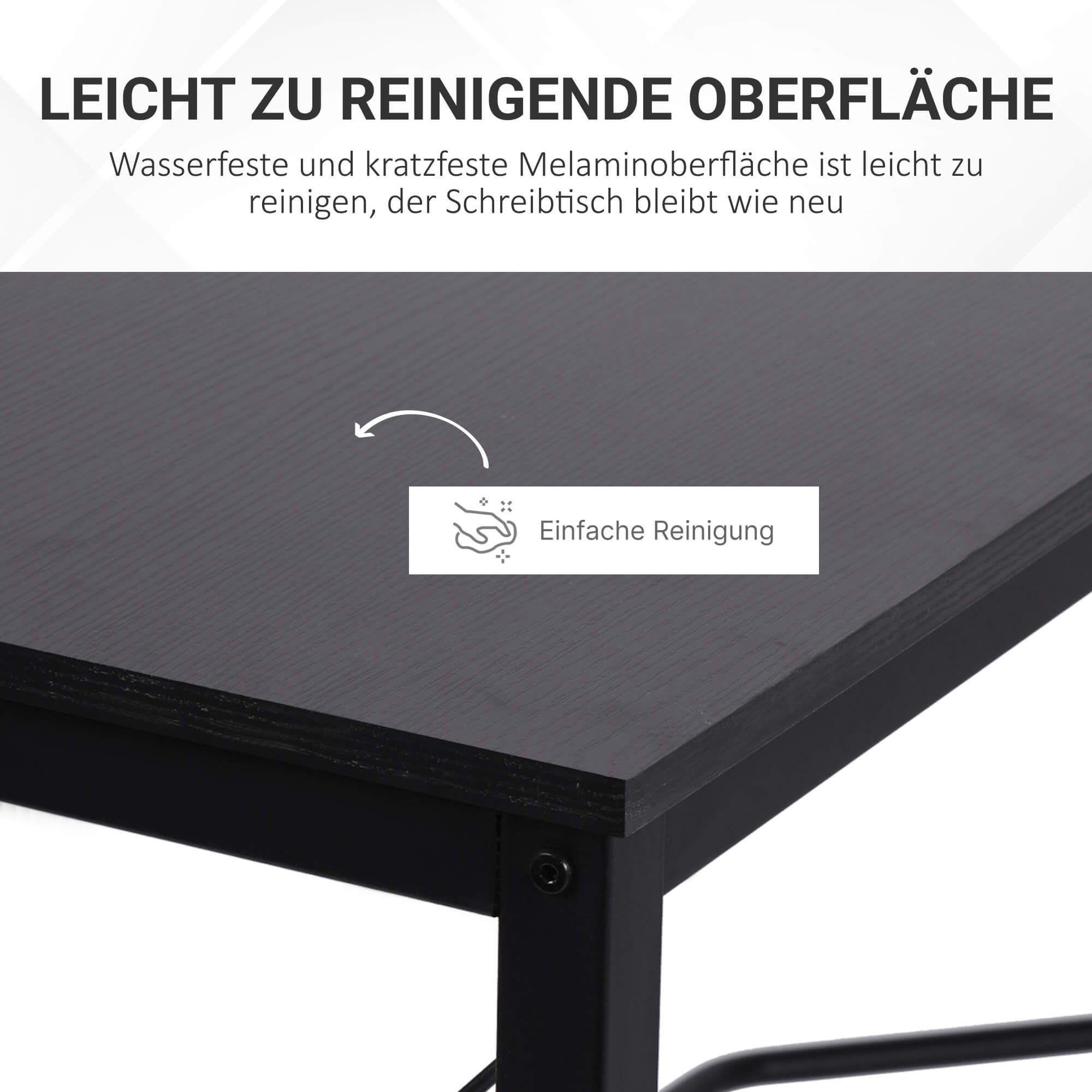 Computertisch Schreibtisch L-Form Eckschreibtisch Winkelschreibtisch MDF Schwarz 150 x 150 x 76 cm