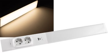 LED Unterbauleuchte "Arusha", weiß / USB A+C PD, 60cm, Licht warmweiß