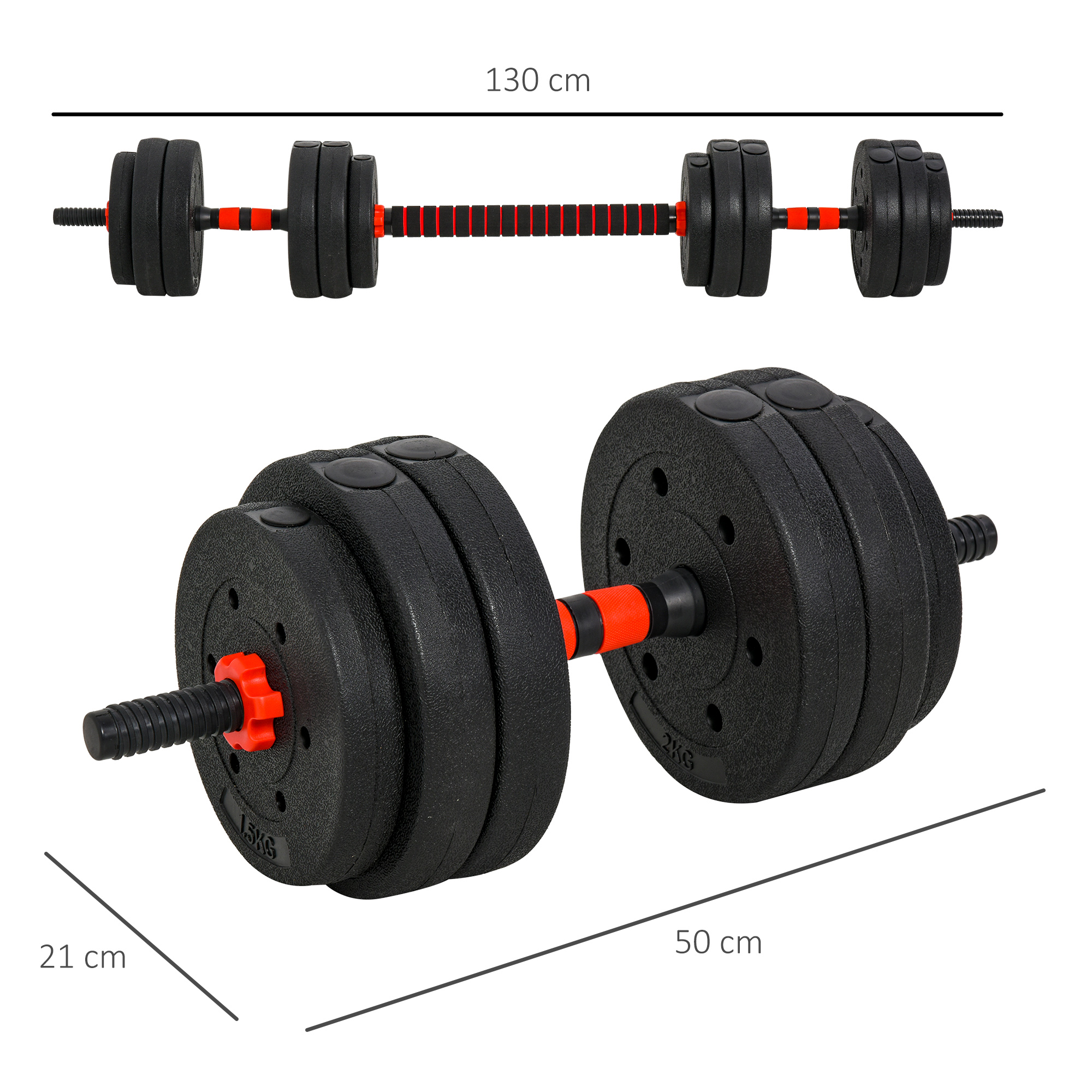 2 in 1 Hanteln Set 25 kg verstellbare Kurzhantel & Langhantel professionell Dumbbell Krafttraining und Gewichtheben für Zuhause Fitness