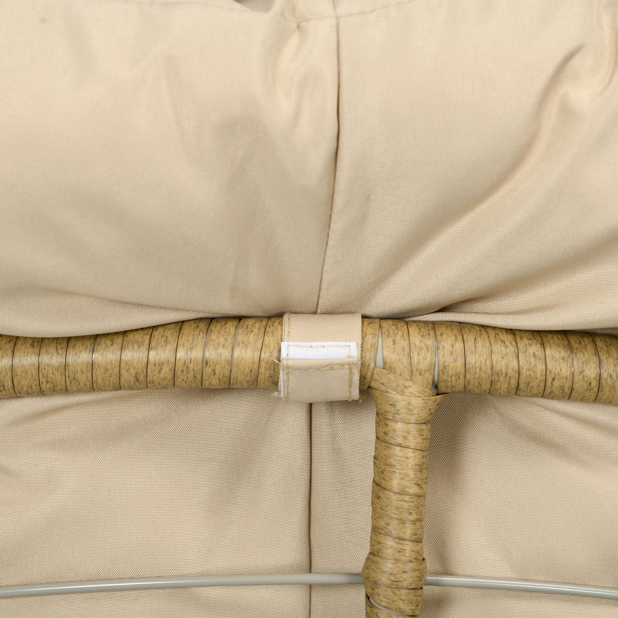 Korbsessel Rattansessel Outdoor-Sessel, Boho-Stil, wetterbeständig, 85 cm x 70 cm x 82 cm, Creme + Natur