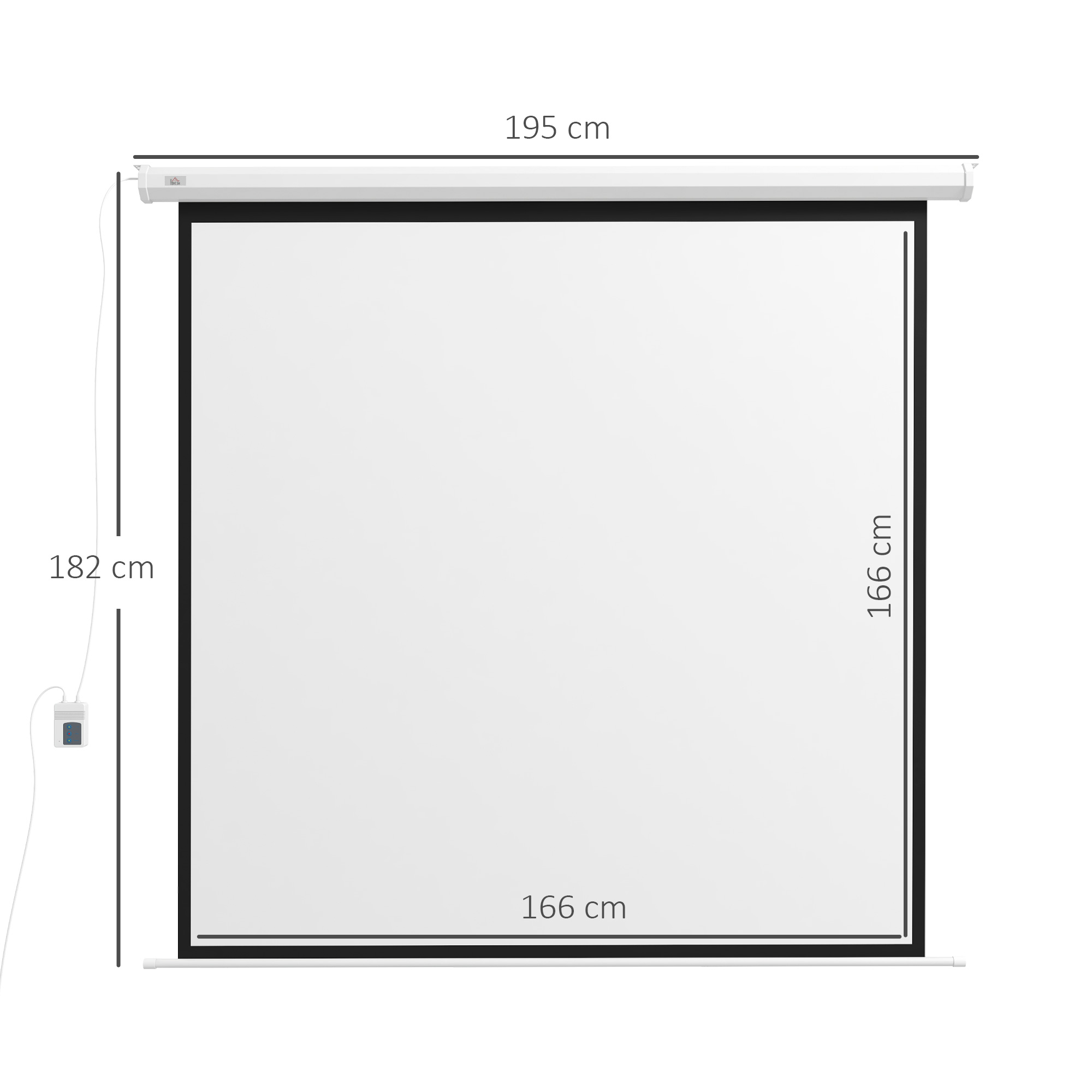 Beamer-Leinwand, 1:1 Format, Fernbedienung, 172 x 172 cm (96 Zoll), Weiß