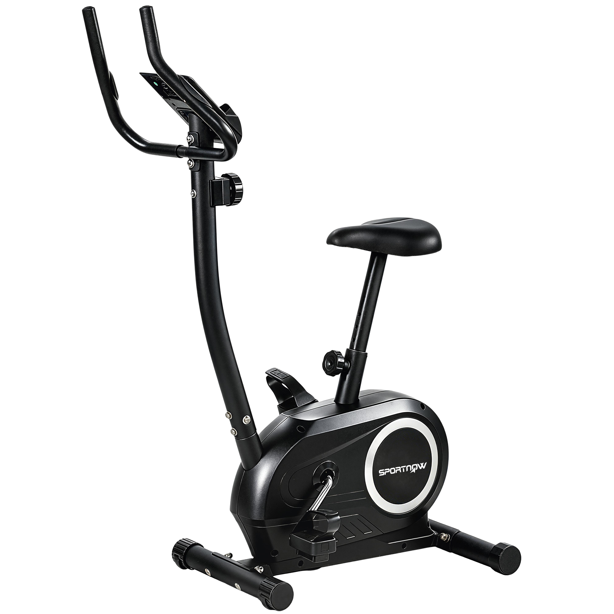 Heimtrainer Fahrrad Höhenverstellbar Hometrainer mit APP Magnetwiderstand LCD-Monitor Pulssensoren Handyhalterung