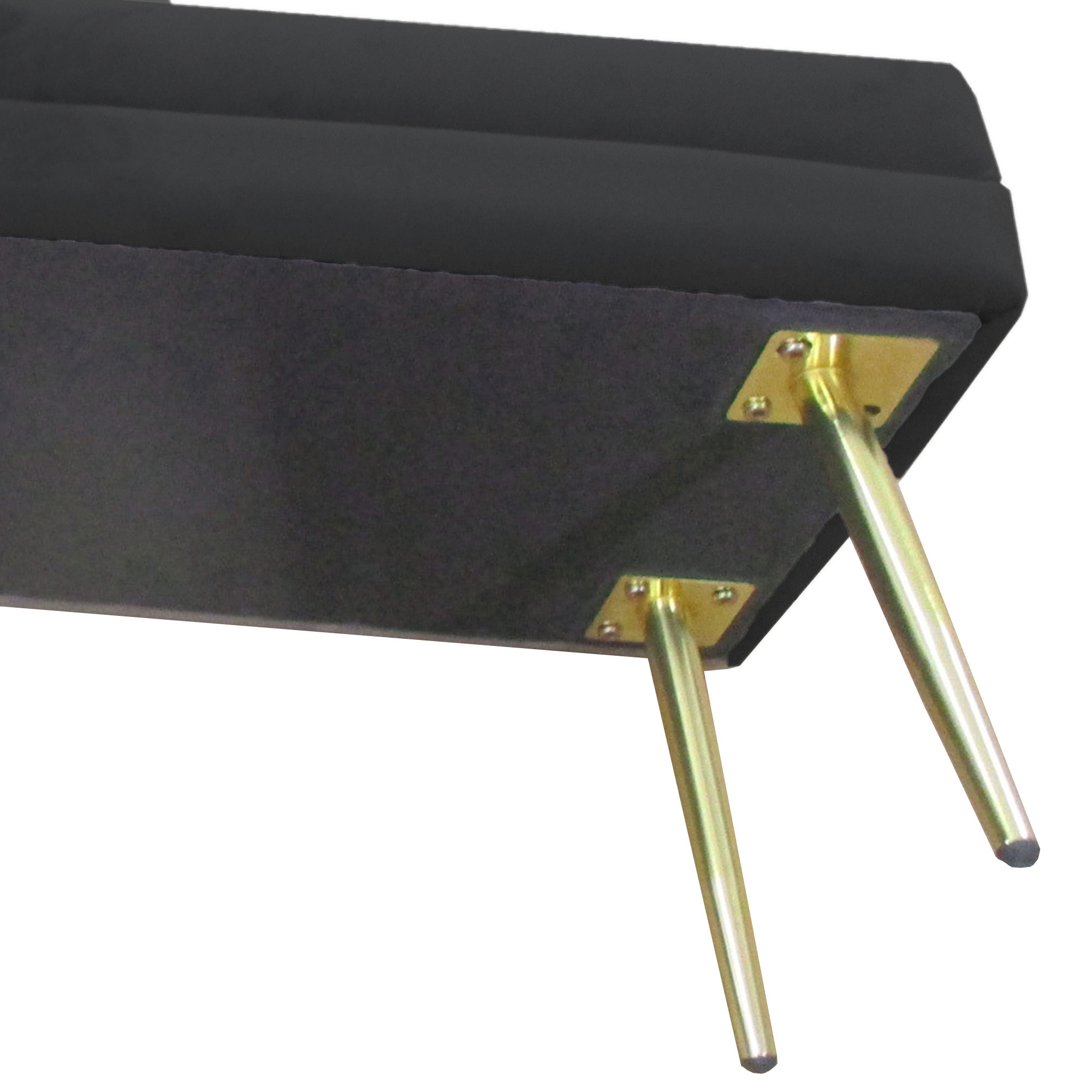 Sitzbank Polsterbank, mit Stauraum, Stahl, 100 cm x 37,5 cm x 42 cm, Schwarz