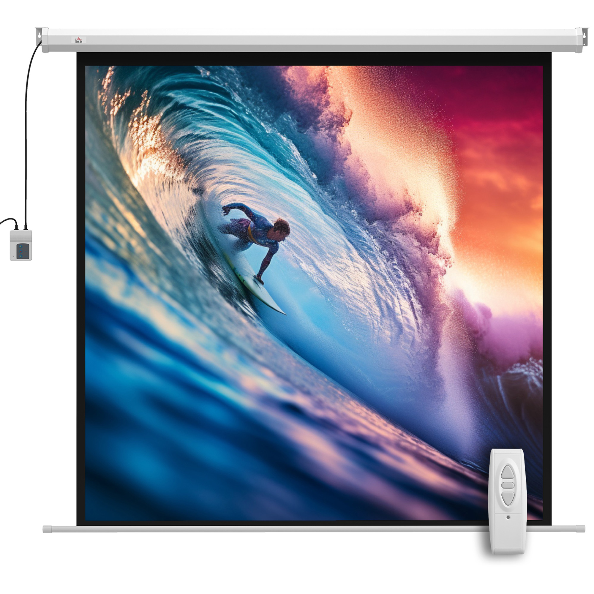 Beamer Leinwand 176,5 x 176,5 cm 85 Zoll 1:1 HD 4K Rollo-Leinwand für Heimkino für Heimkino Büro-Präsentationen