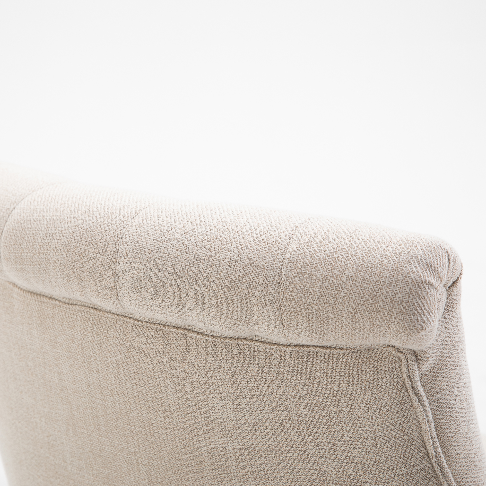 Weicher Polstersessel mit Rückenkissen, zum Lesen und Ausruhen, Stoffbezug in Leinenoptik, 52,5 x 69 x 77 cm, Cremeweiß