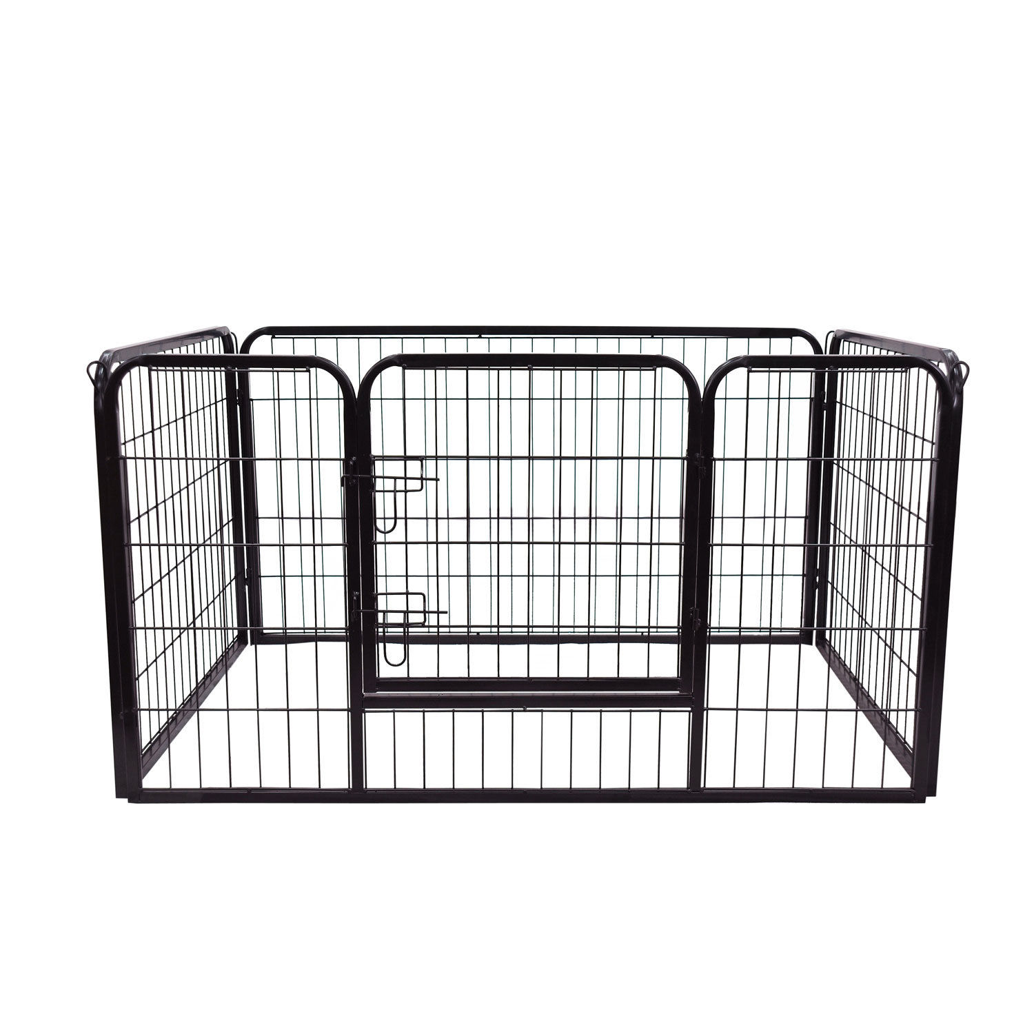 Welpenauslauf, klappbar, 1 Tür,  129 cm x 84 cm x 70 cm Schwarz