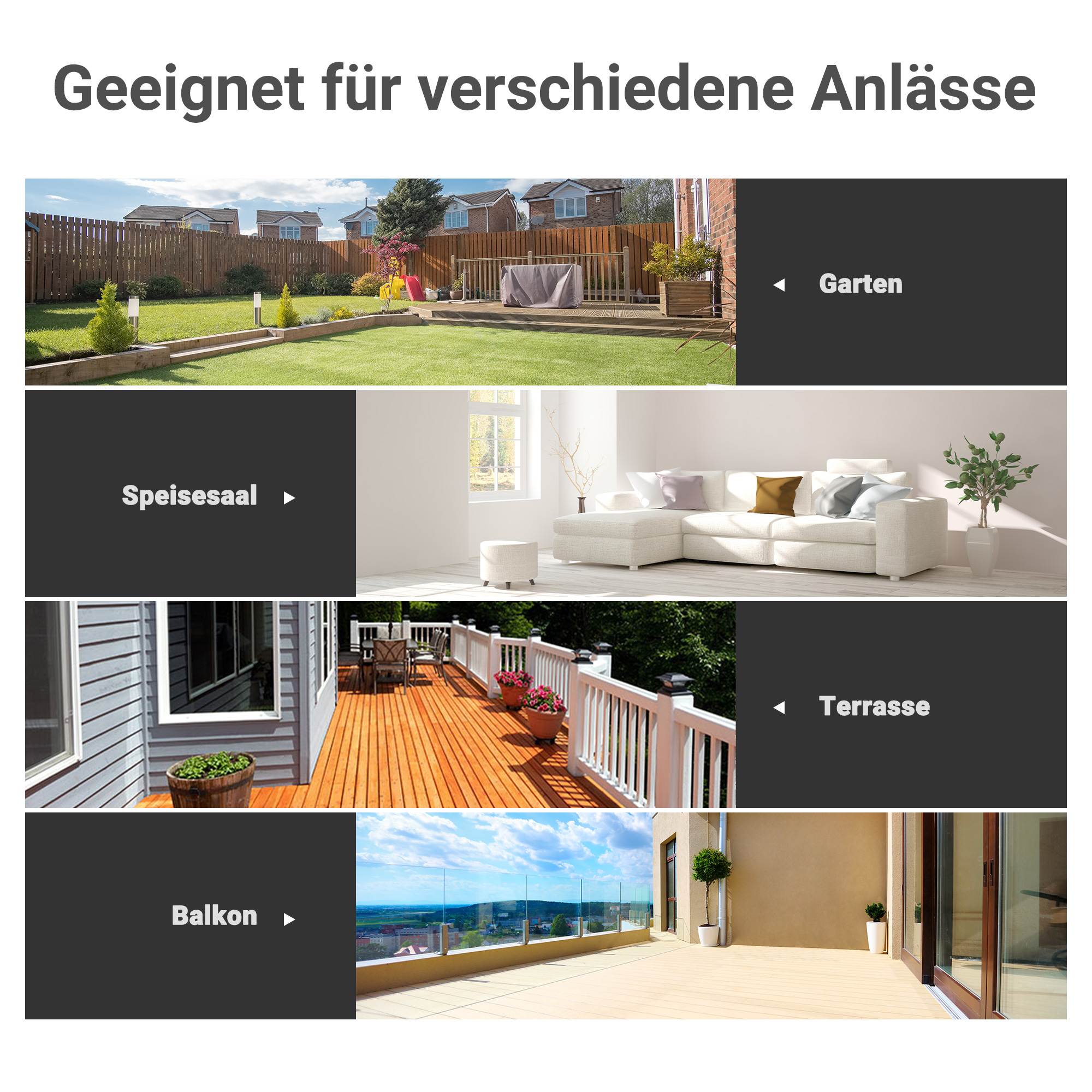 Gartentisch Bistrotisch Glastisch Hartglas+Metall Schwarz L68,5xB68,5xH84cm