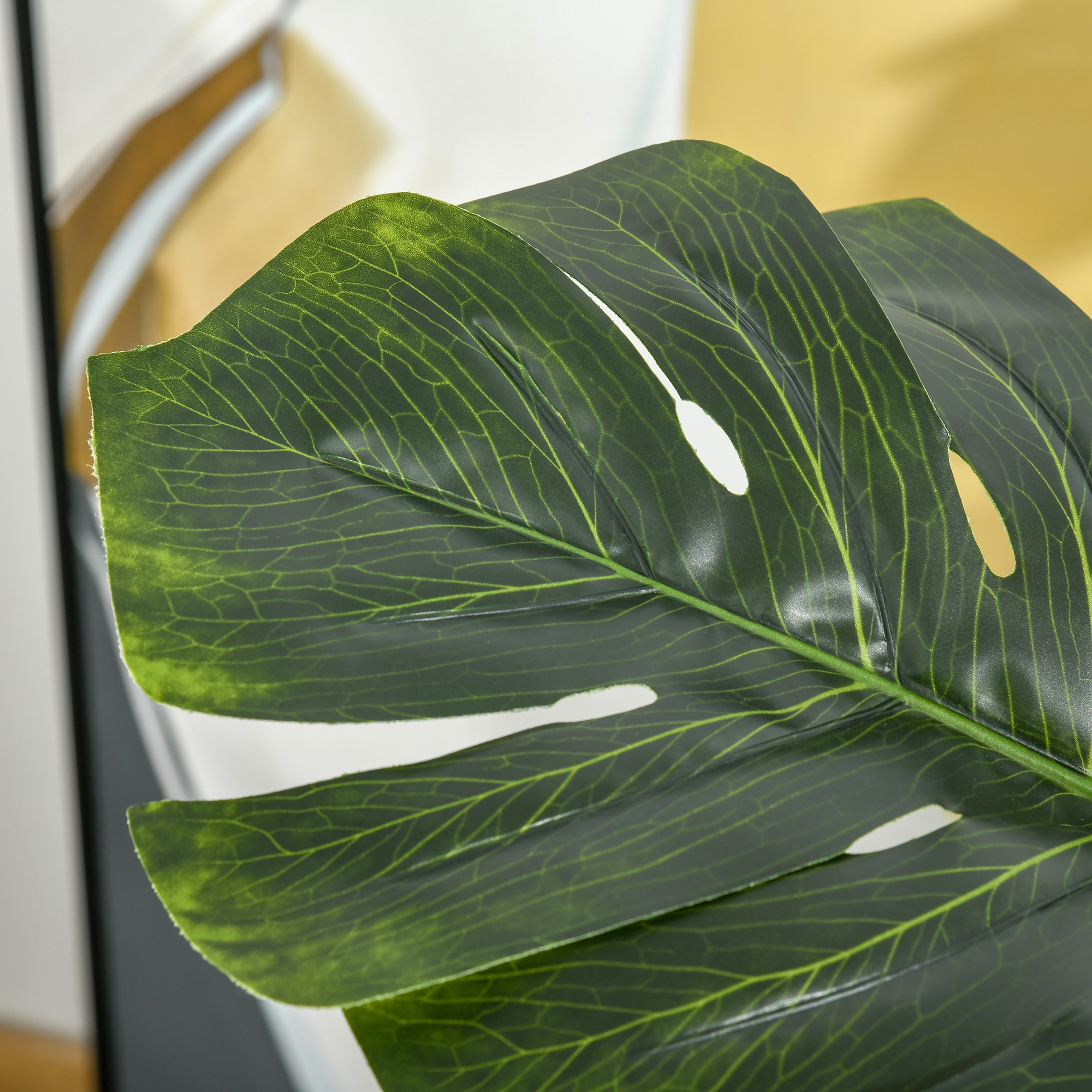 künstliche Pflanzen 110 cm künstlicher Monstera Kunstpflanzen im Topf Kunstbaum Zimmerpflanze Dekopflanze Büropflanze Kunststofftopf für drinnen und draußen
