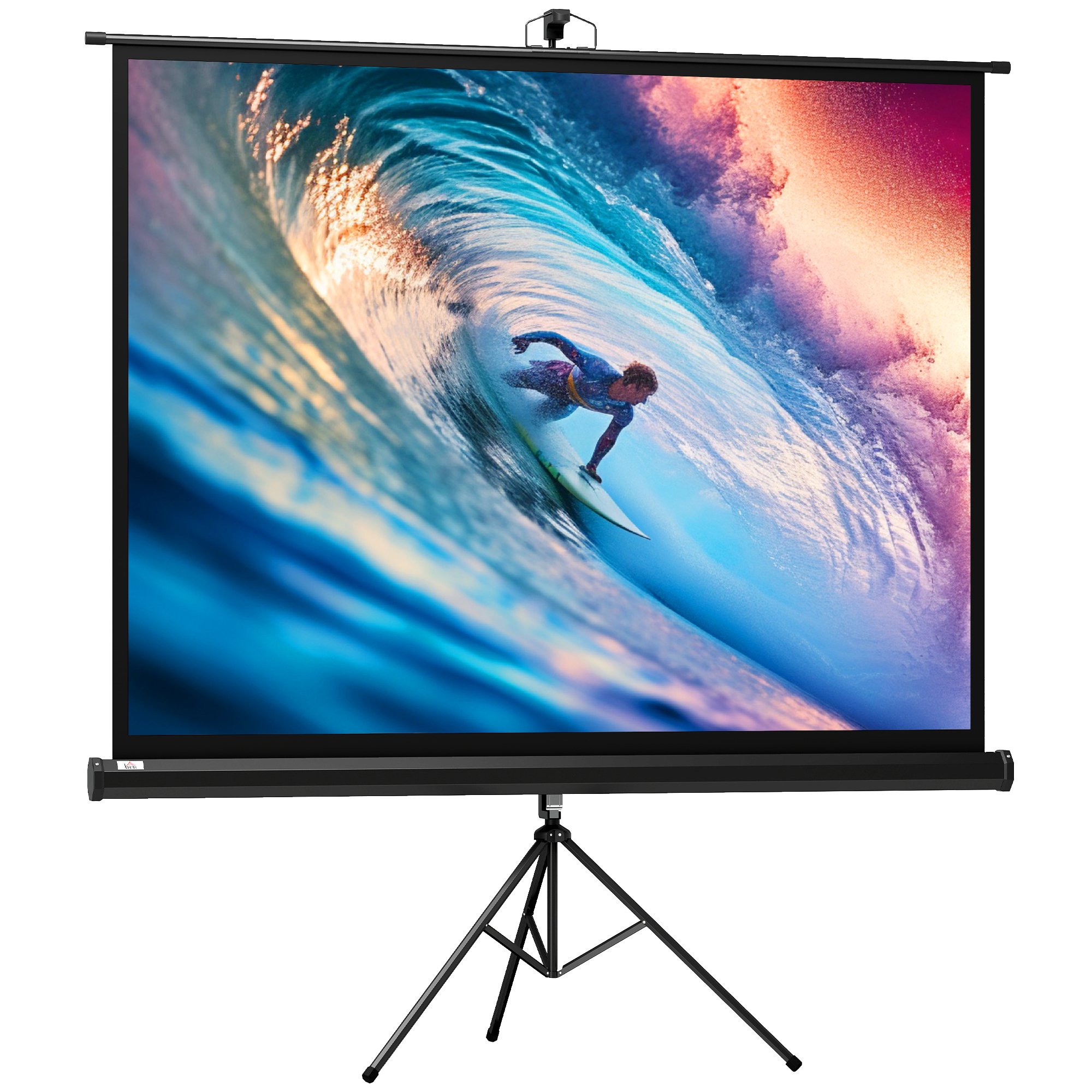 Projektionsleinwand im 4:3-Format, Kinoleinwand, Präsentationsfläche für Zuhause oder Büro, Schwarz