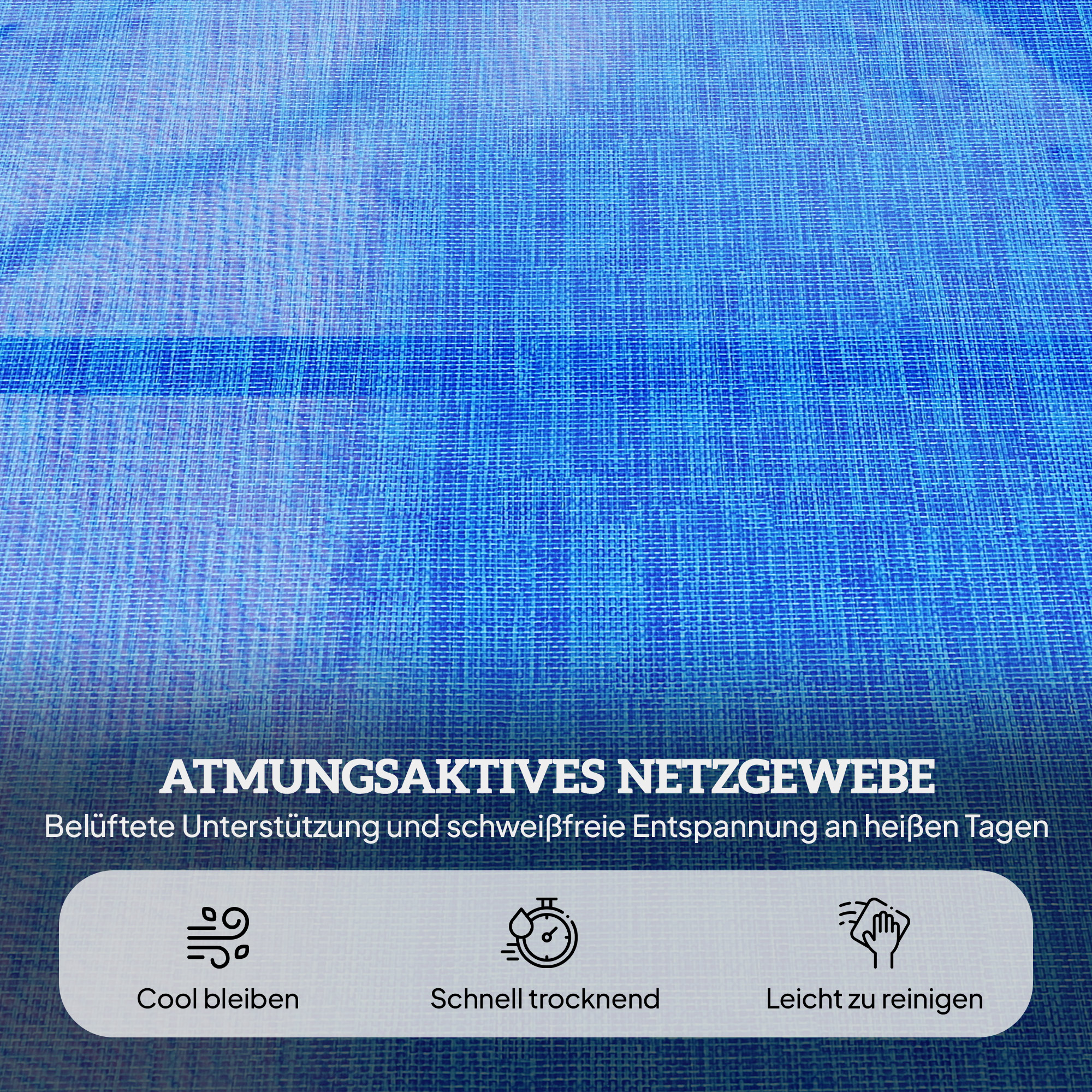 Sonnenliege Gartenliegen Relaxliege, klappbar, wetterbeständig, 194 cm x 72 cm x 31 cm, Schwarz + Dunkelblau