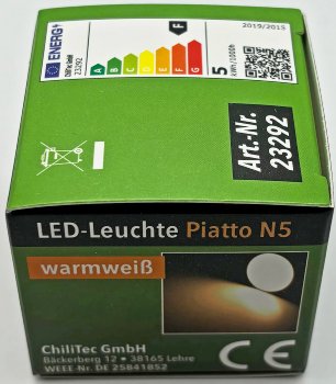 LED-Modul "Piatto N5" warmweiß / 38°, 2900K, 230V, 5W, 370lm, 50x24mm