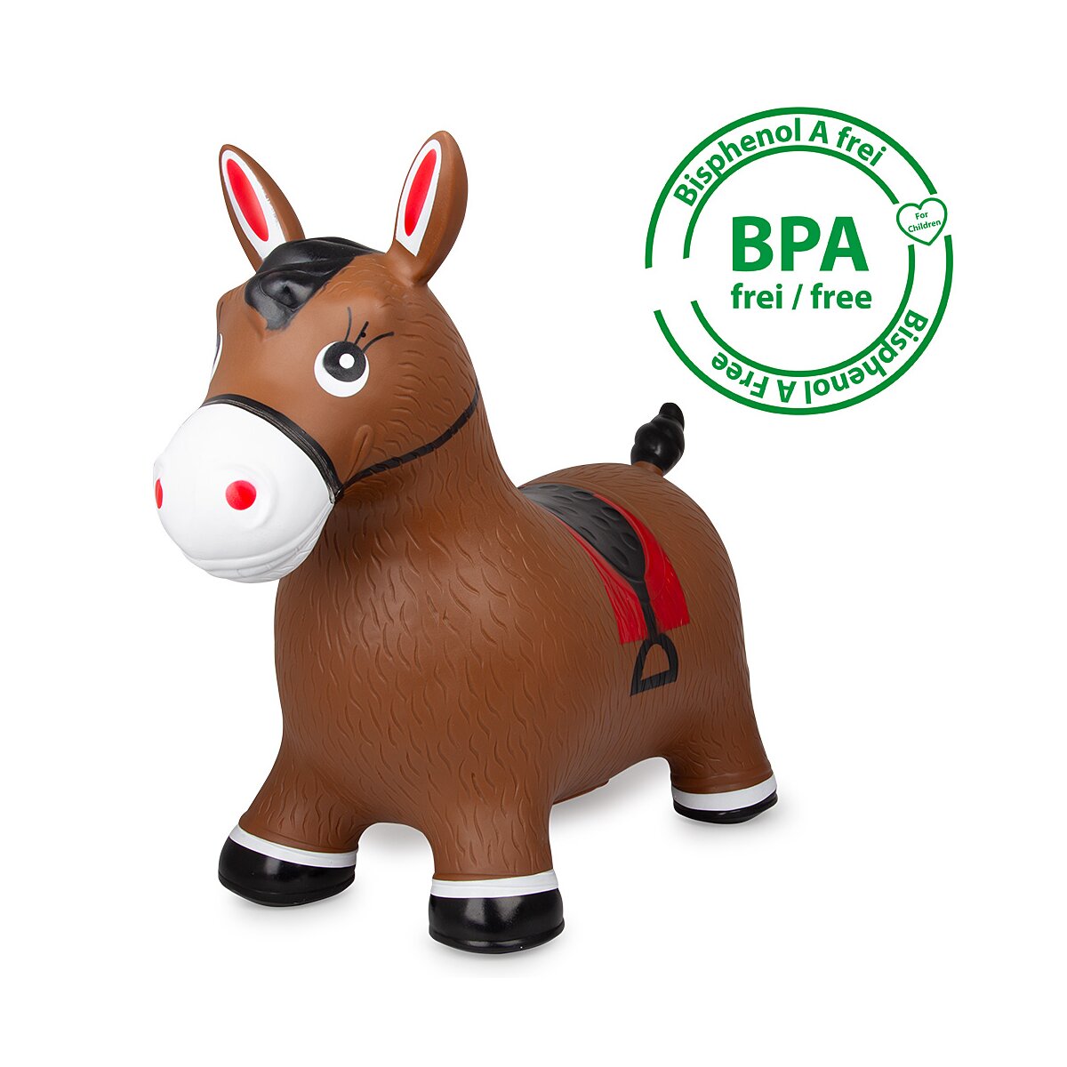 Hüpftier Pferd HoppyDoo braun mit Pumpe