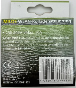 MILOS WiFi Rolladensteuerung, Anthrazit / Android + iOS- App,Alexa/Google tauglich