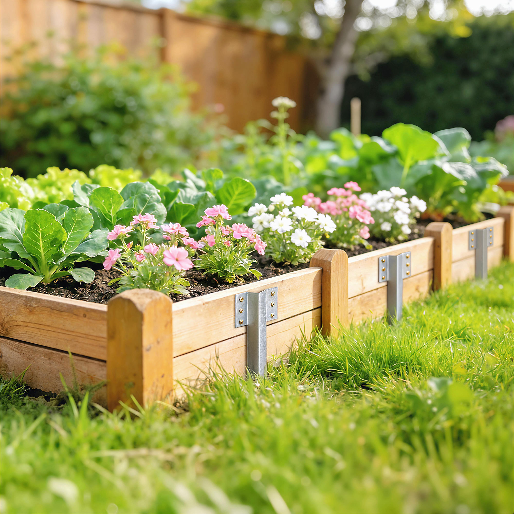 20er-Pack Bahnschwellen-Befestigungswinkel, 41 cm Schwerlast-Verzinkte Stahlpfähle mit Schrauben und Handschuhen