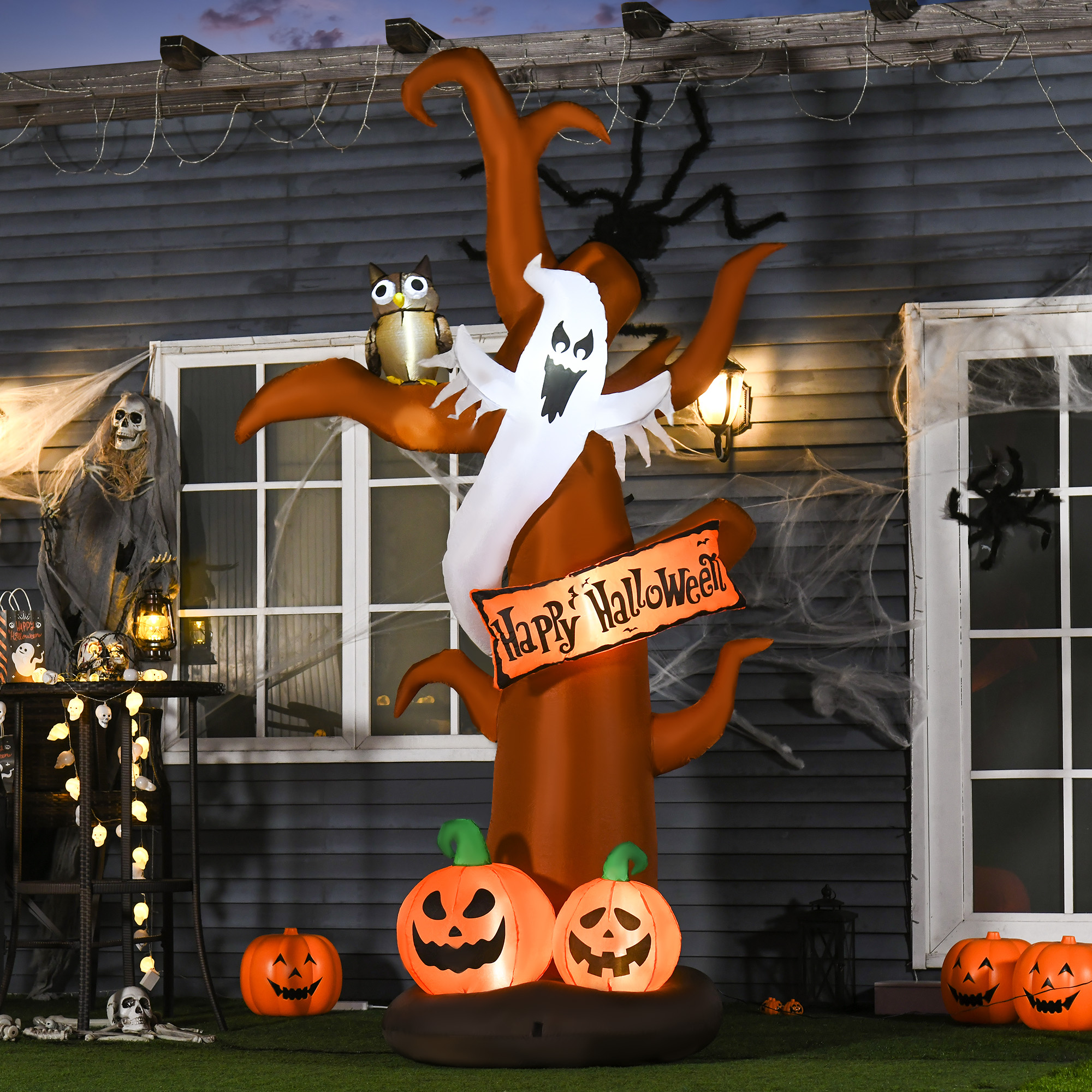 Selbstaufblasend Halloweendekoration mit LED-Lichtern, inkl. Gebläse und Befestigungsmaterial, 156cm x 107cm x 274cm Selbstaufblasend Halloweendekoration mit LED-Lichtern, inkl. Gebläse und Befestigungsmaterial, 156cm x 107cm x 274cm