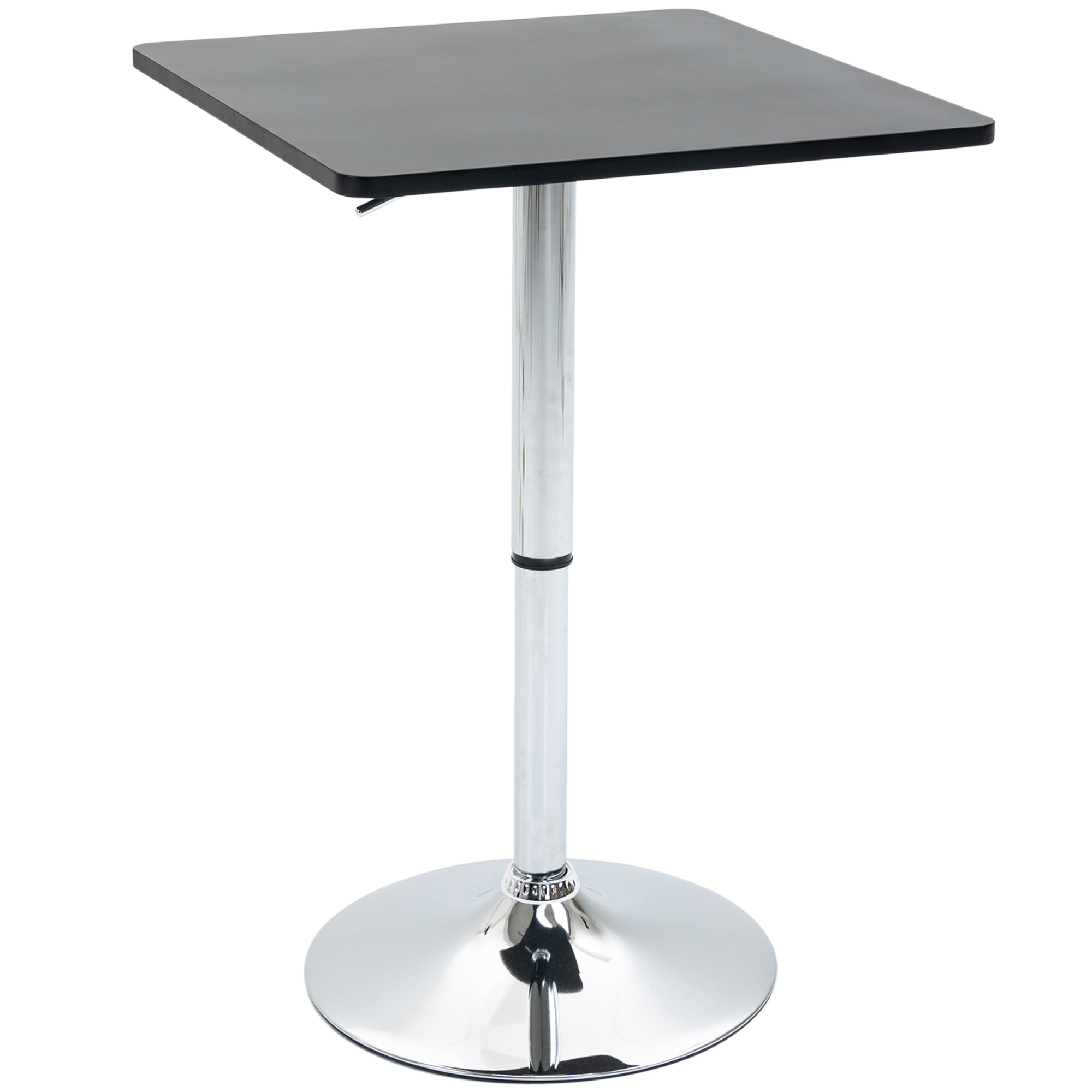 Höhenverstellbarer Bartisch, 360° drehbar, kratzfeste Füße, stabile Metallbasis, Schwarz/Silber