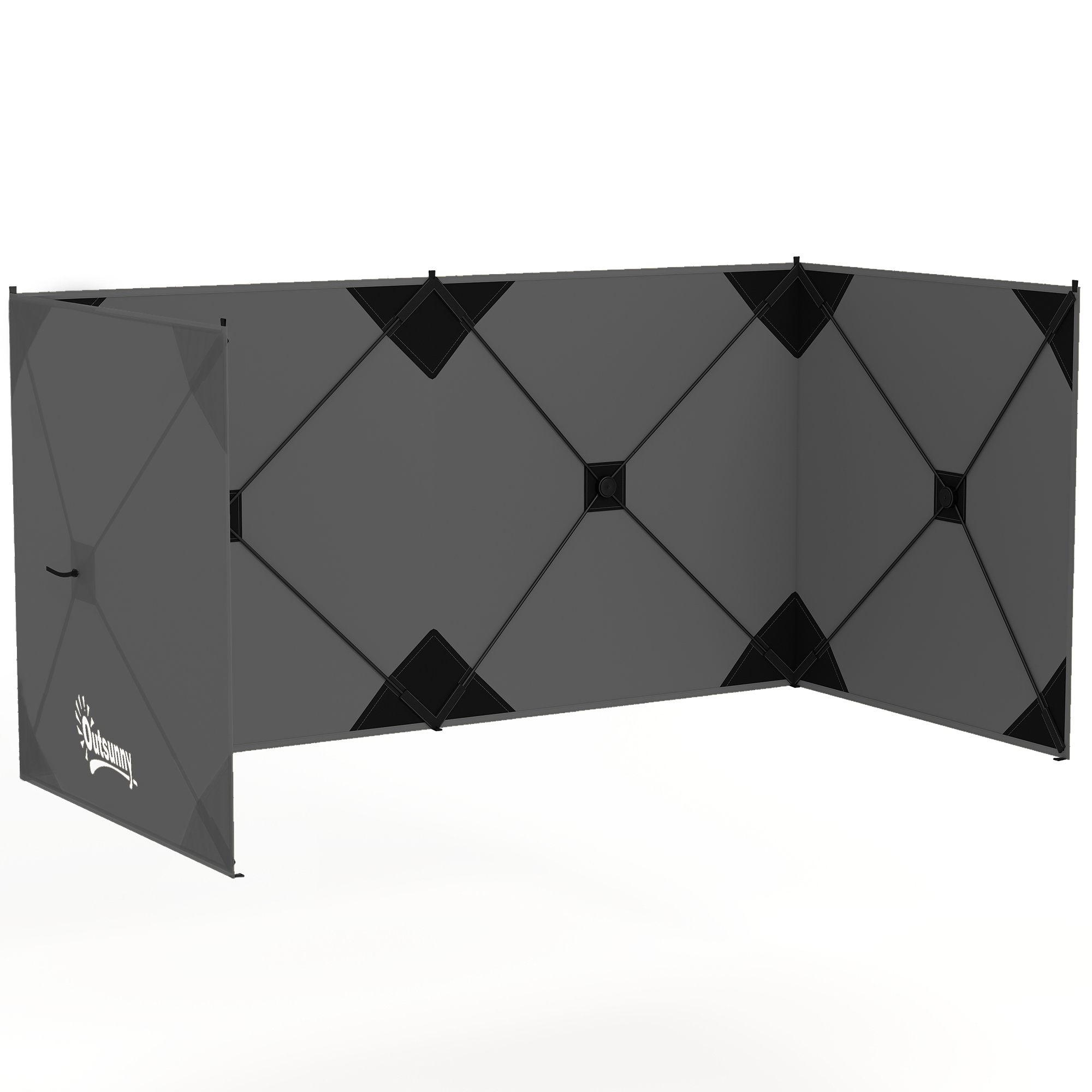 Windschutz faltbar Camping Sichtschutz mit Spannleinen Bodenhaken Tragetasche für Camping Garten 480 x 120 cm Dunkelgrau