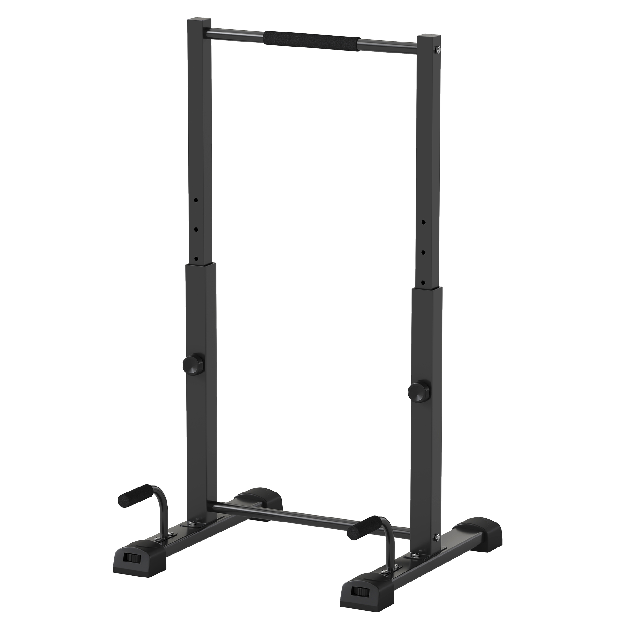 Dip-Station, Liegestütz-Ständer, 93-117 cm höhenverstellbar, 540 kg Belastbarkeit, Ganzkörper-Training, Schwarz