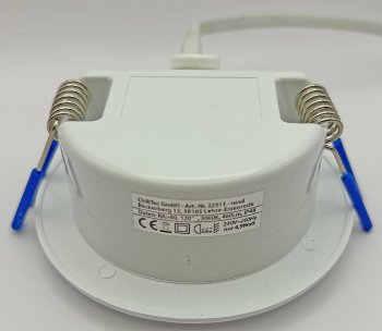 LED-Einbauleuchte "Flat-30 FR-R" 3000K / Ø85x30mm, 5W, 590lm, IP44, rund, weiß