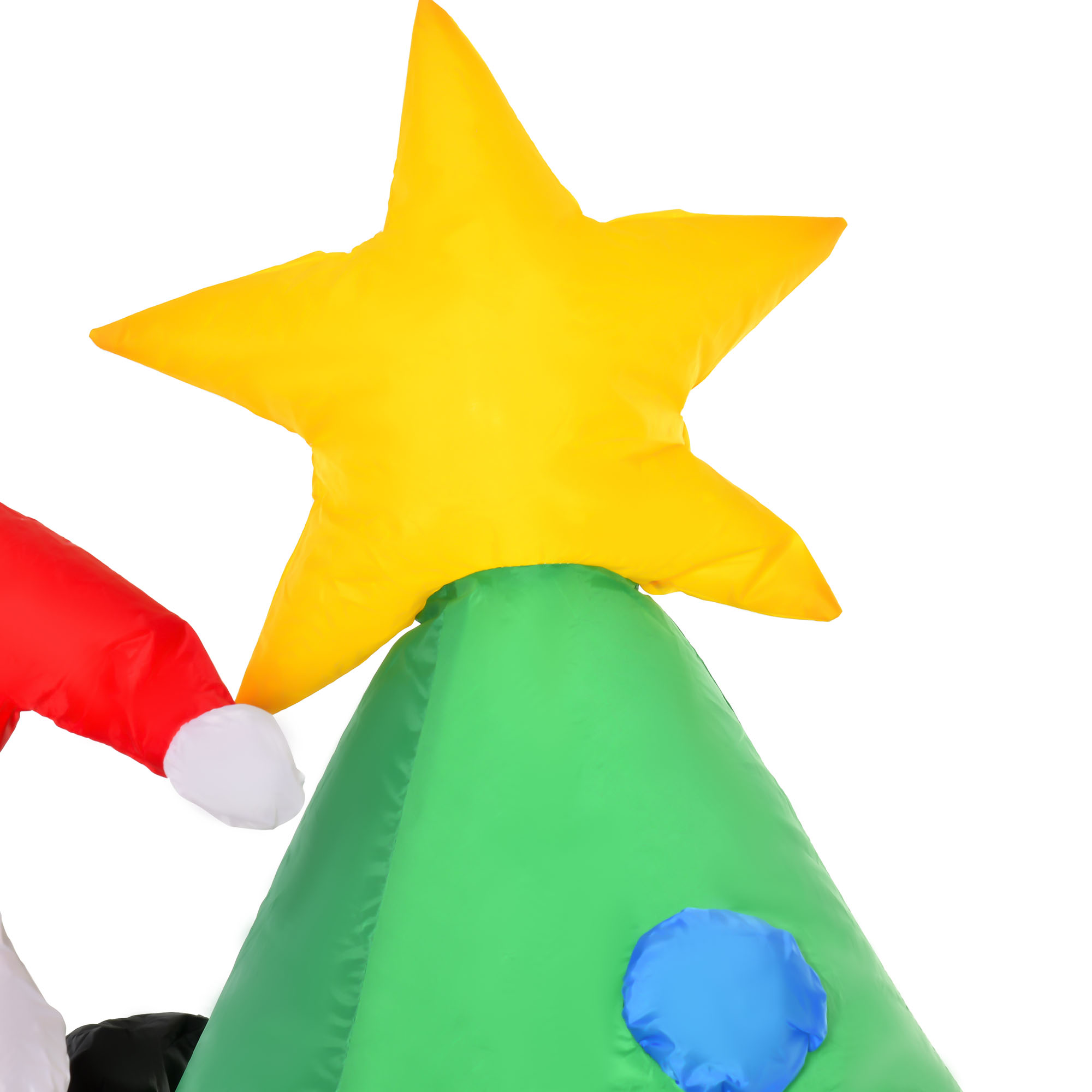 Aufblasbarer Weihnachtsbaum, Weihnachtsdekoration, 1,8 m, inkl. Gebläse, 123 cm x 85 cm x 180 cm, Grün + Rot