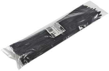 Kabelbinder 370mm x 4,8mm, schwarz, 100er Pack, hohe Zugkraft, UV fest