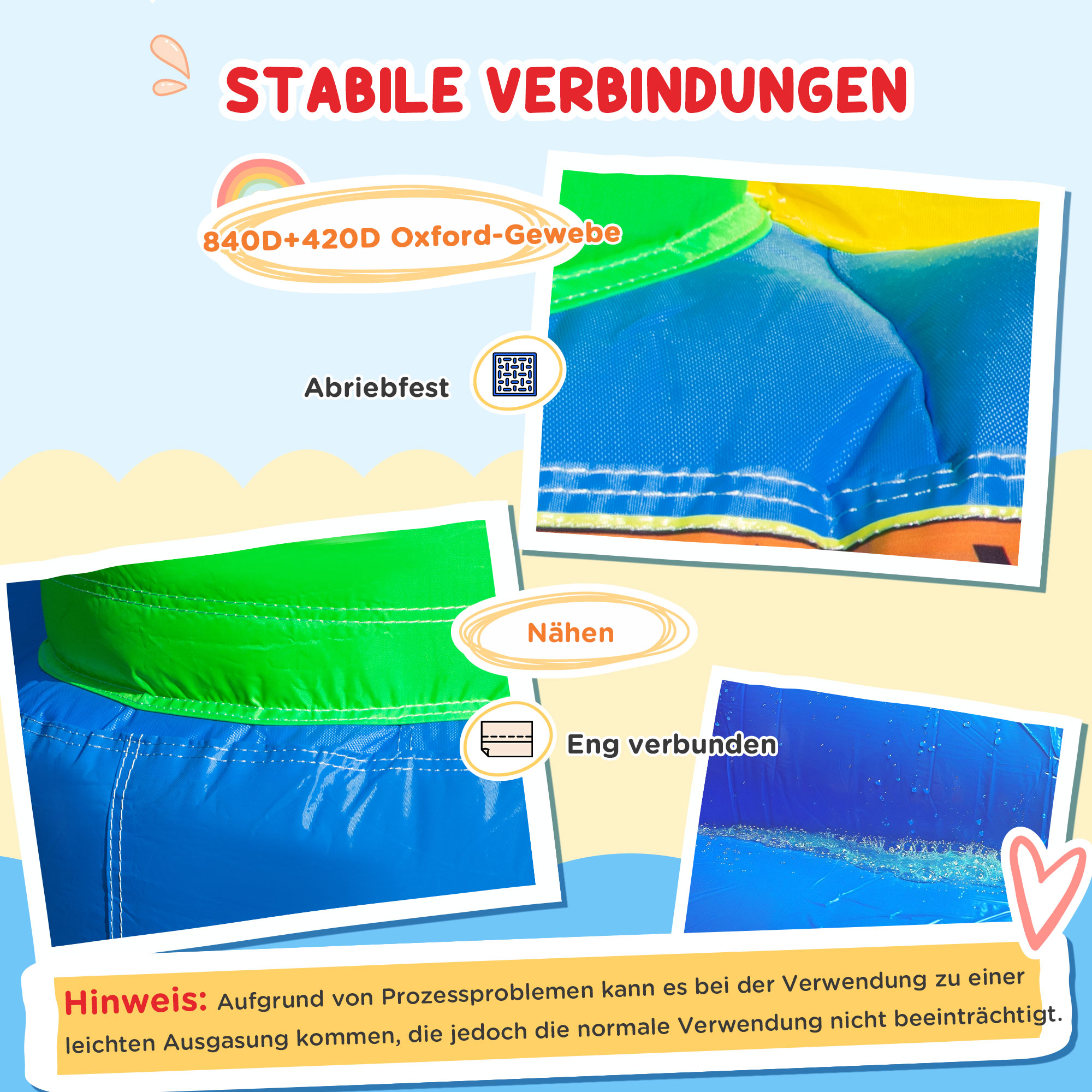 Hüpfburg mit Rutsche und Sicherheitsnetz, bis 100 kg, 3-10 Jahre, 300x180x160cm