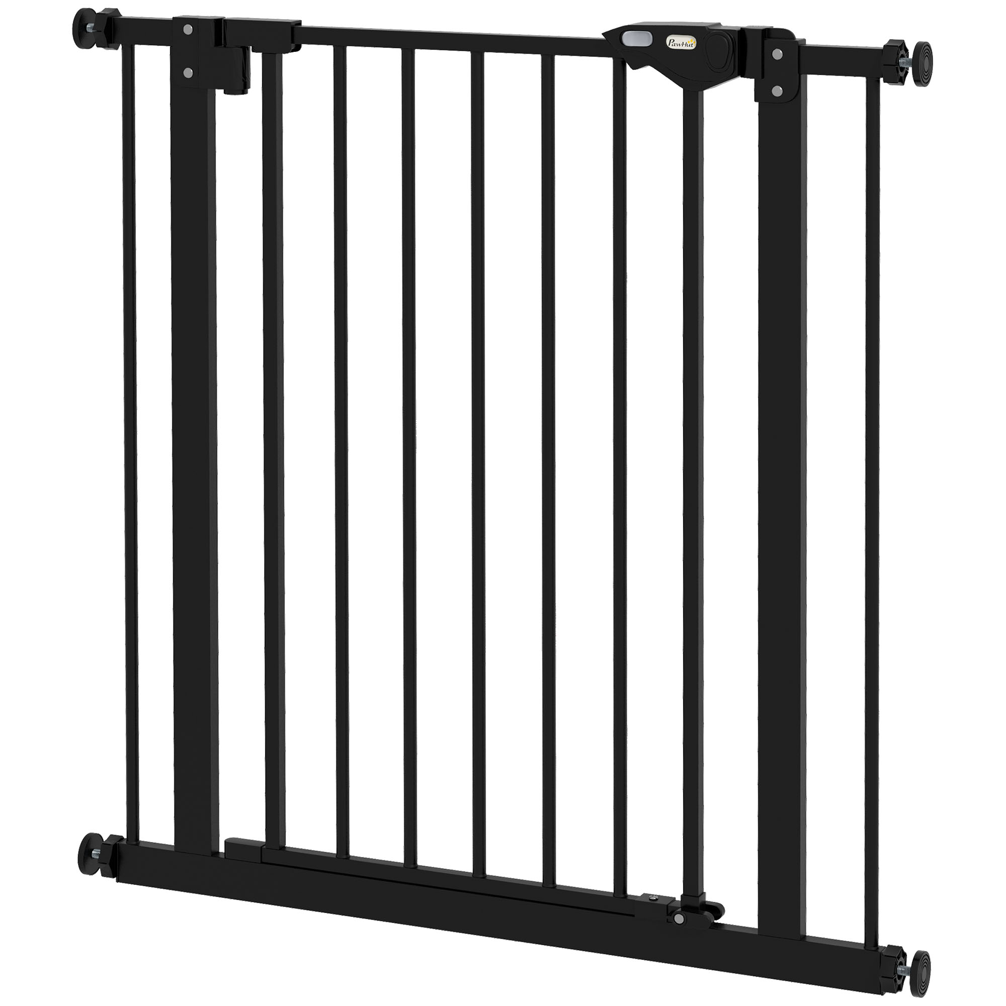 Türschutzgitter für Hunde, Absperrgitter, Schutzgitter für Haustiere, Metall, Kunststoff, 74-80 cm, Schwarz