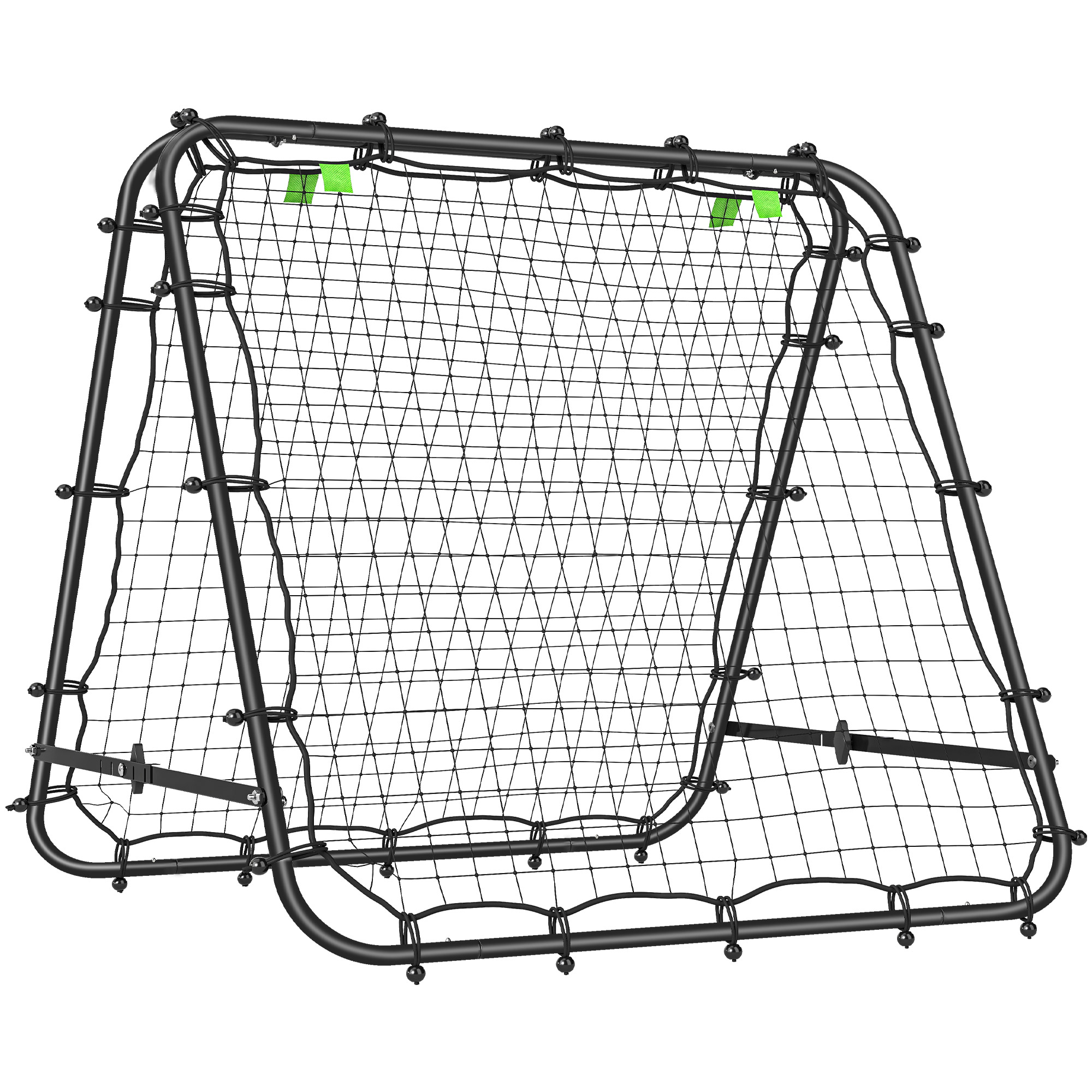 Fußballtor, verstellbar, klappbar, Metallrahmen, 100 x 68-95 cm, Schwarz