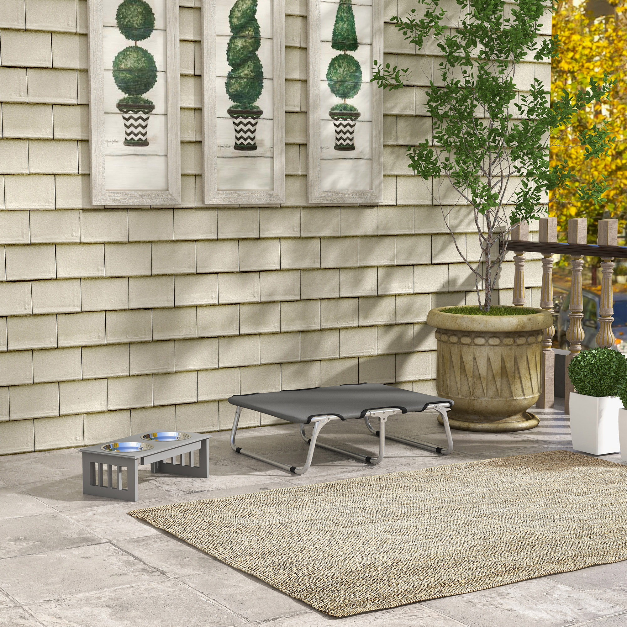 Hundebett, klappbar, robust & komfortabel, bis 10kg, 71x58x20cm, Grau