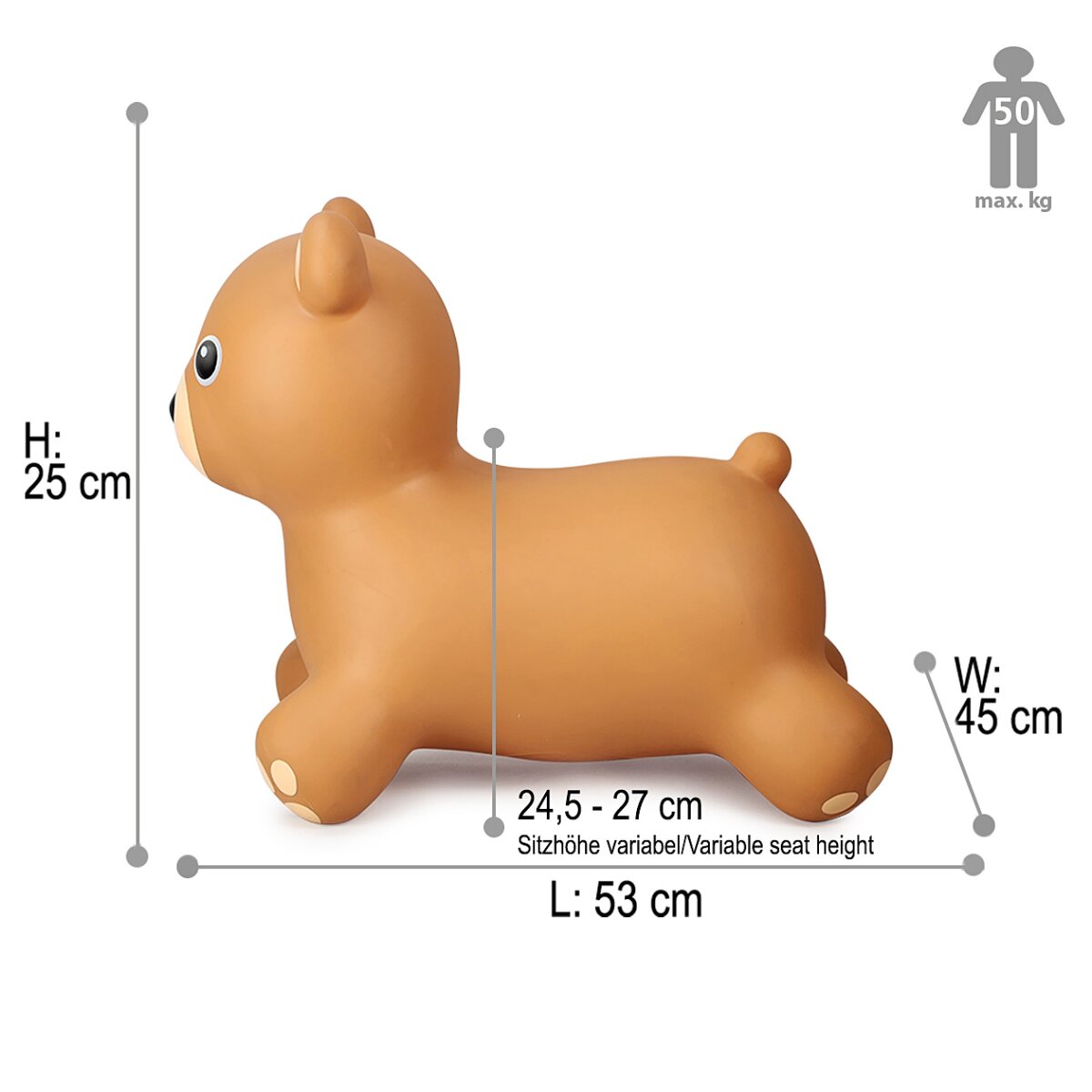 Hüpftier Bär mit Pumpe