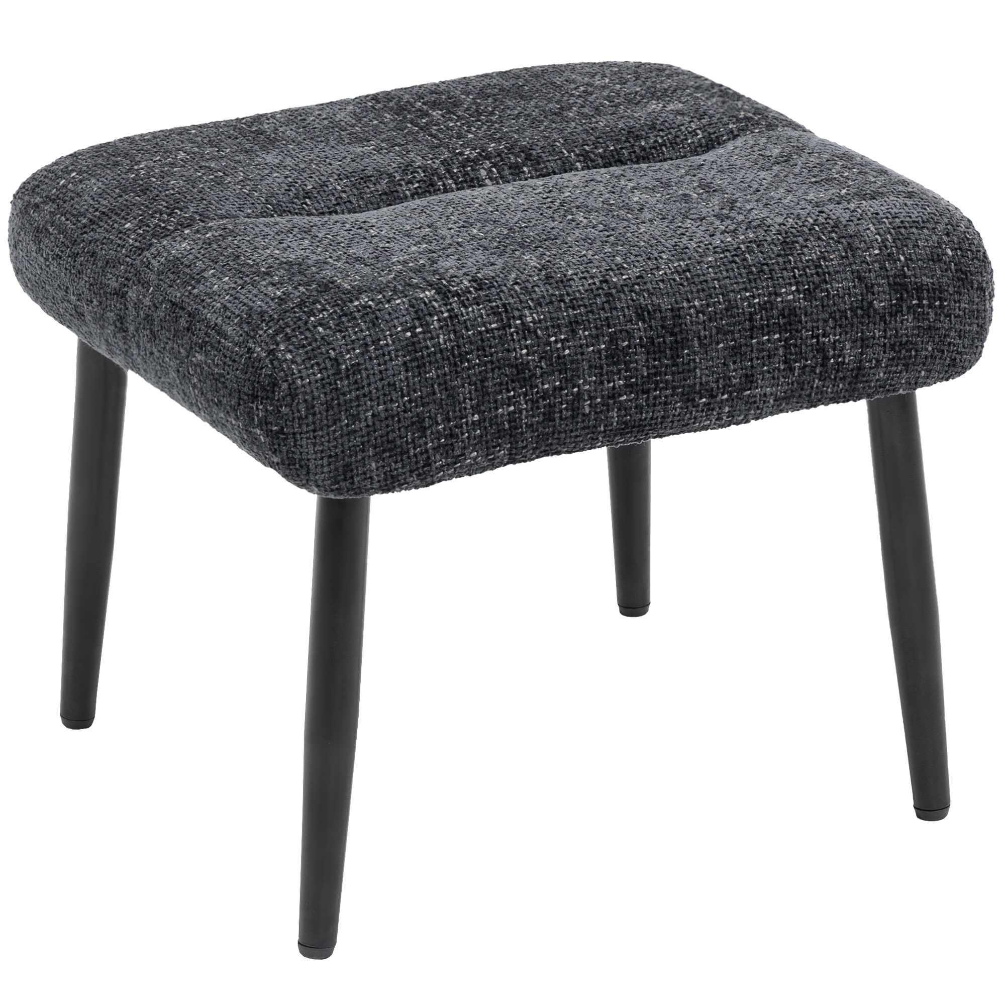 Sitzhocker Hocker mit weichem Sitzkissen Stahlbeinen Fußhocker mit Chenille-Stoff, 45 x 41 x 38 cm, Dunkelgrau