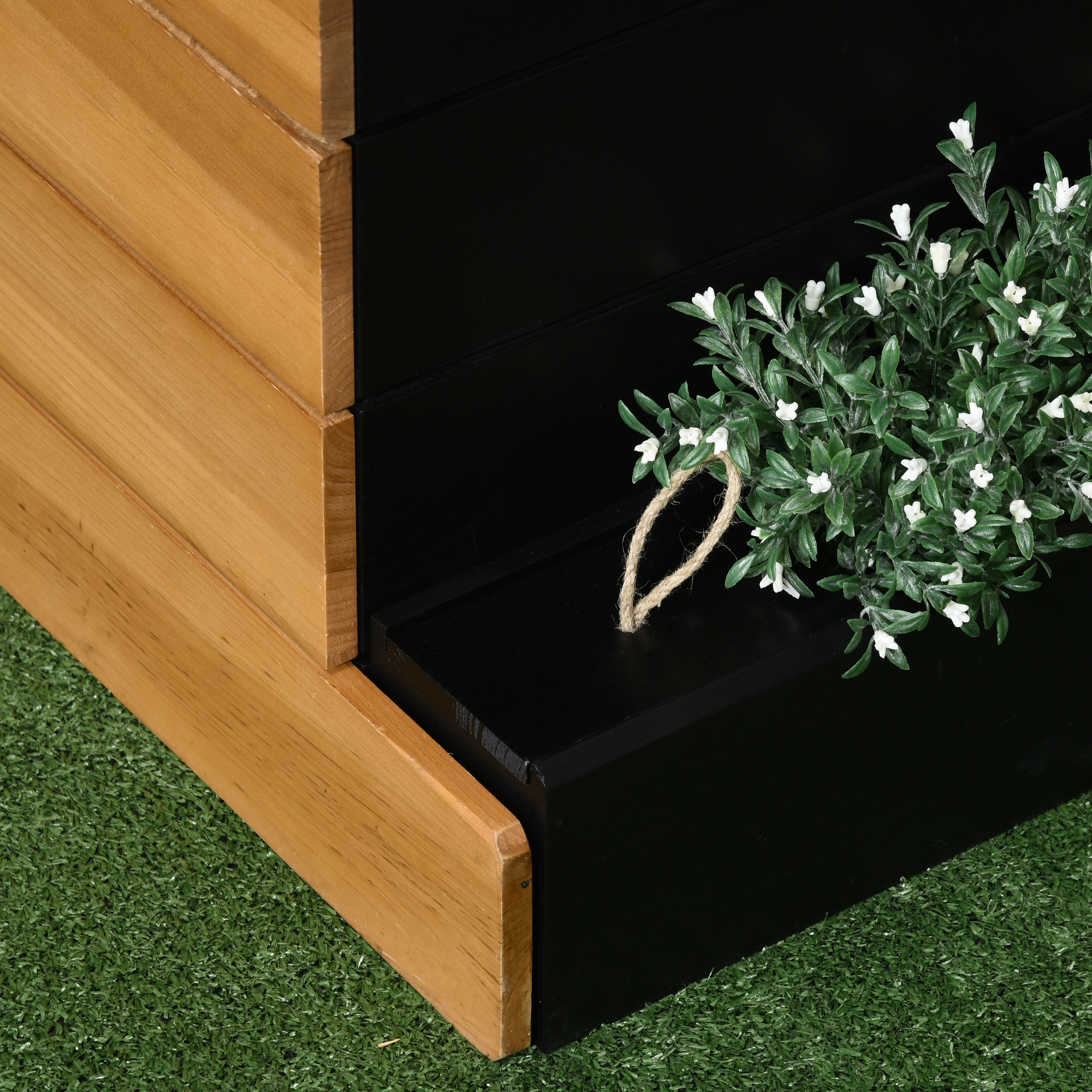 Hochbeet mit 4 Pflanzkästen, Selbstbewässerungssystem, Vliesverkleidung, wetterbeständig, 79,5 cm x 49,5 cm x 80 cm