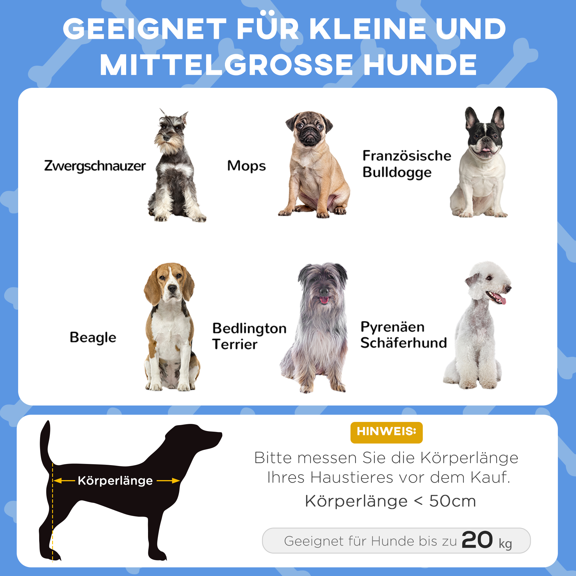 Hundebett mit Dach, atmungsaktiv, wasserabweisend, bis 20 kg, 76 x 61 x 69,5 cm, Dunkelblau