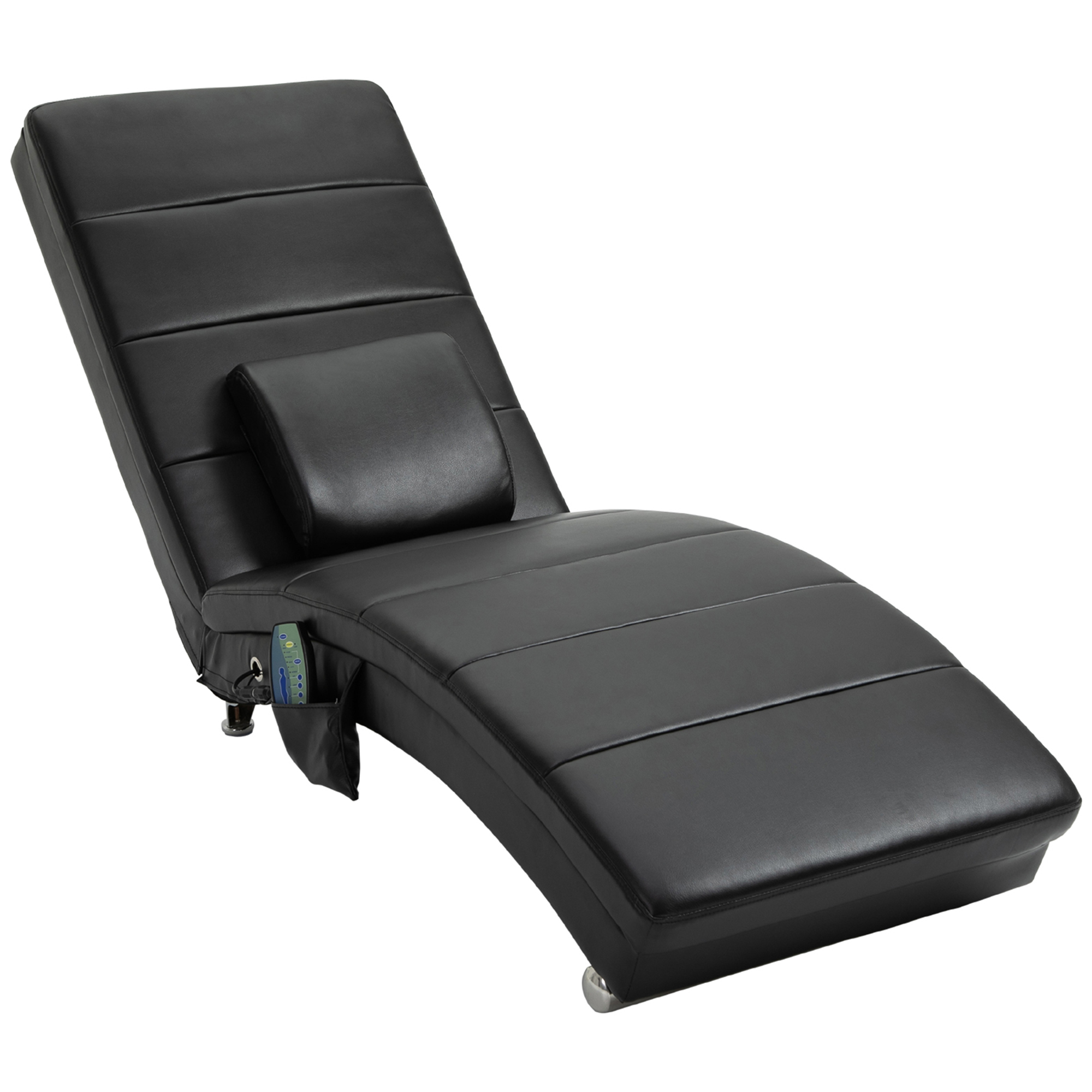 Relaxliege mit Massagefunktion Loungesessel Ergonomisch hohe Rückenlehn, mit Massagefunktion und Kissen mit Zero-G Design Lounge Sessel Kunstleder Metall Schaumstoff Schwarz 58 x 163 x 87 cm