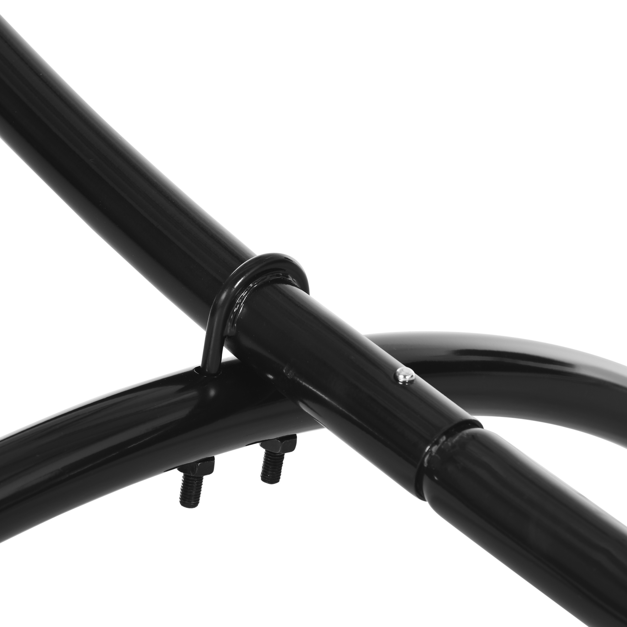 Hängemattengestell Outdoor aus Stahl 300cm x 90cm x100cm Hängemattenständer mit Zugseil bis 120 kg Hängesessel Gestell für Garten Strand Camping Schwarz