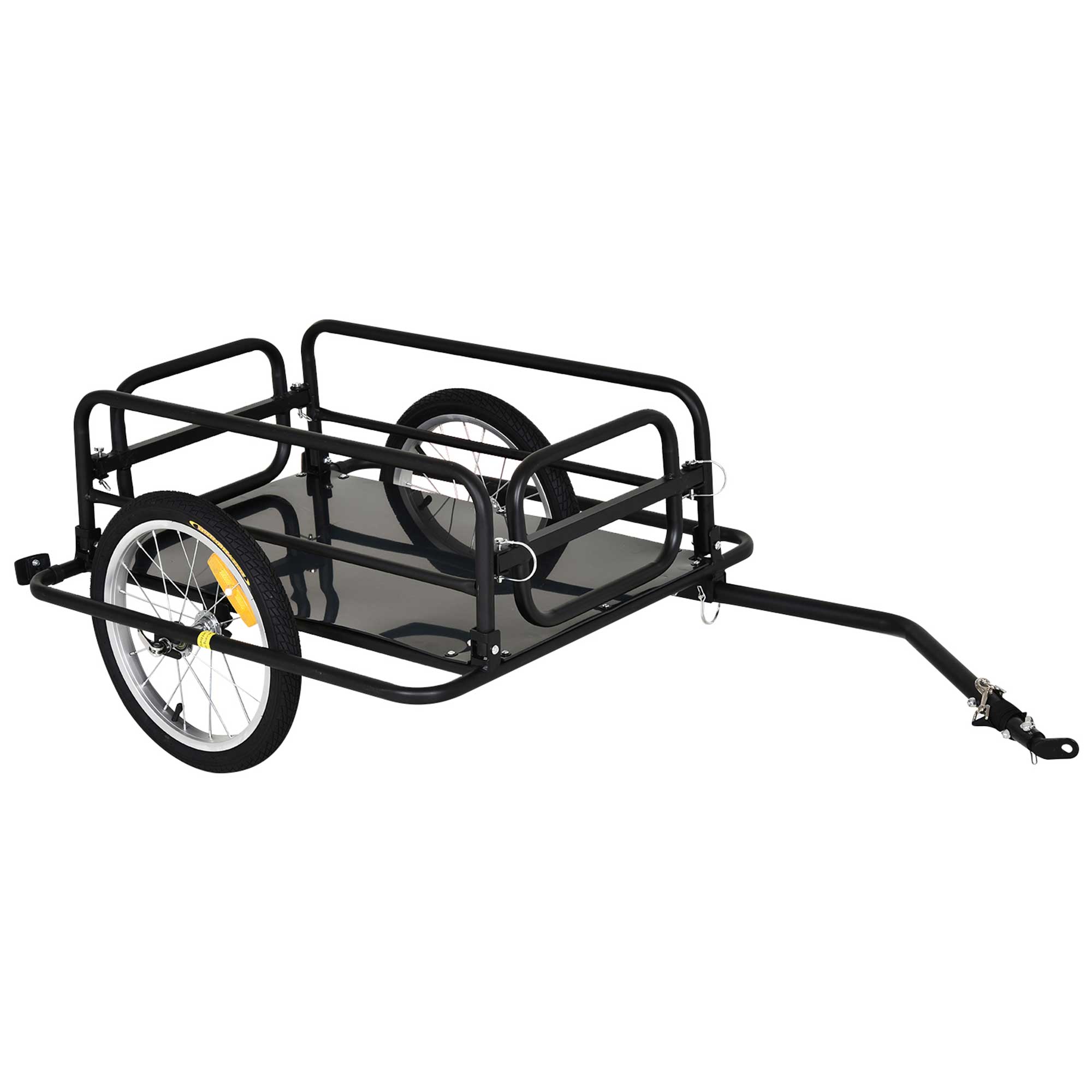 Fahrradanhänger Lastenanhänger für Fahrrad 40 kg Belastbarkeit Transportanhänger Handwagen Kupplung Stahl Schwarz 139 x 71,5 x 49 cm