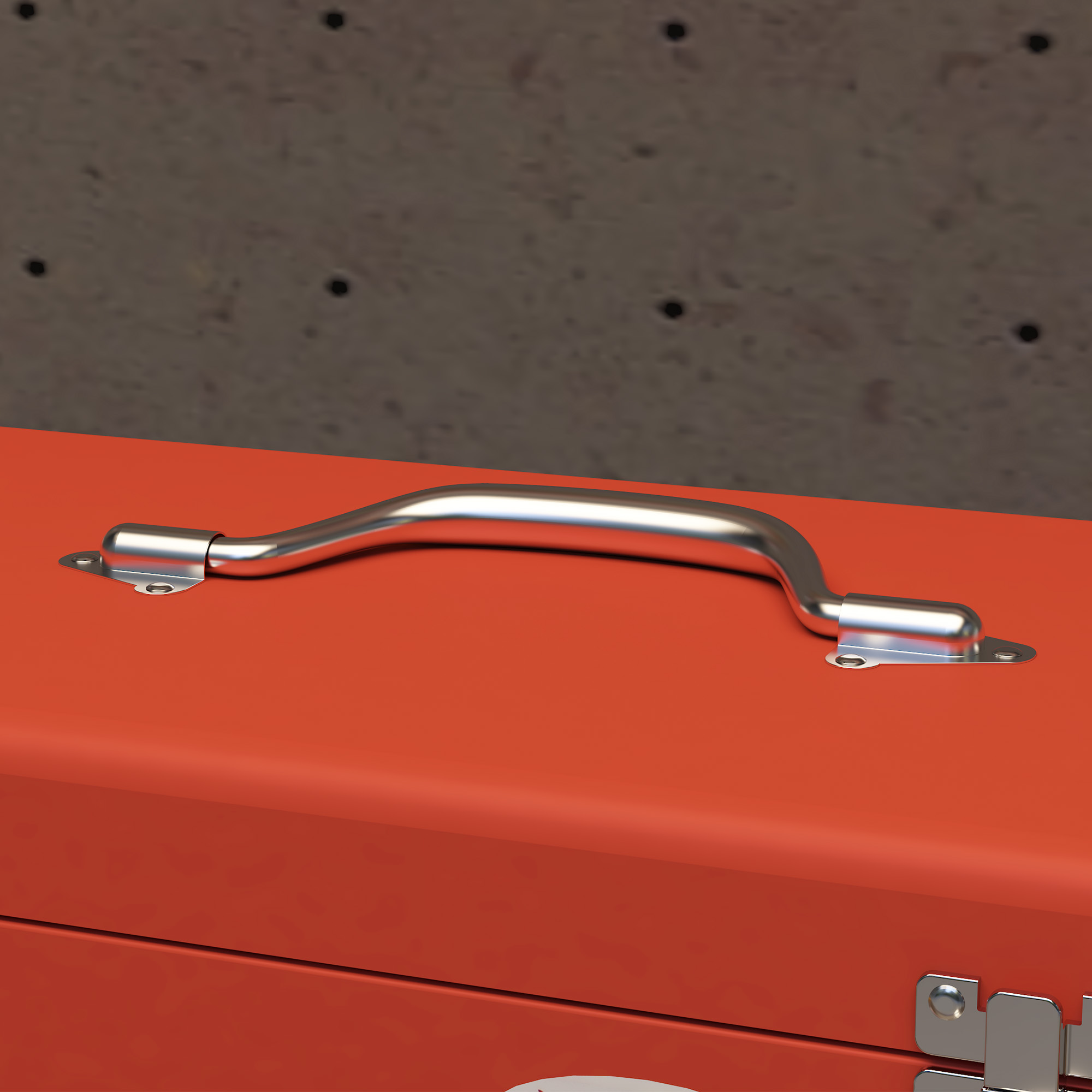 Werkzeugkiste mit 3 Schubladen, 1 Fach, stabile Stahlverschlüsse, 45 x 24 x 27 cm, Rot