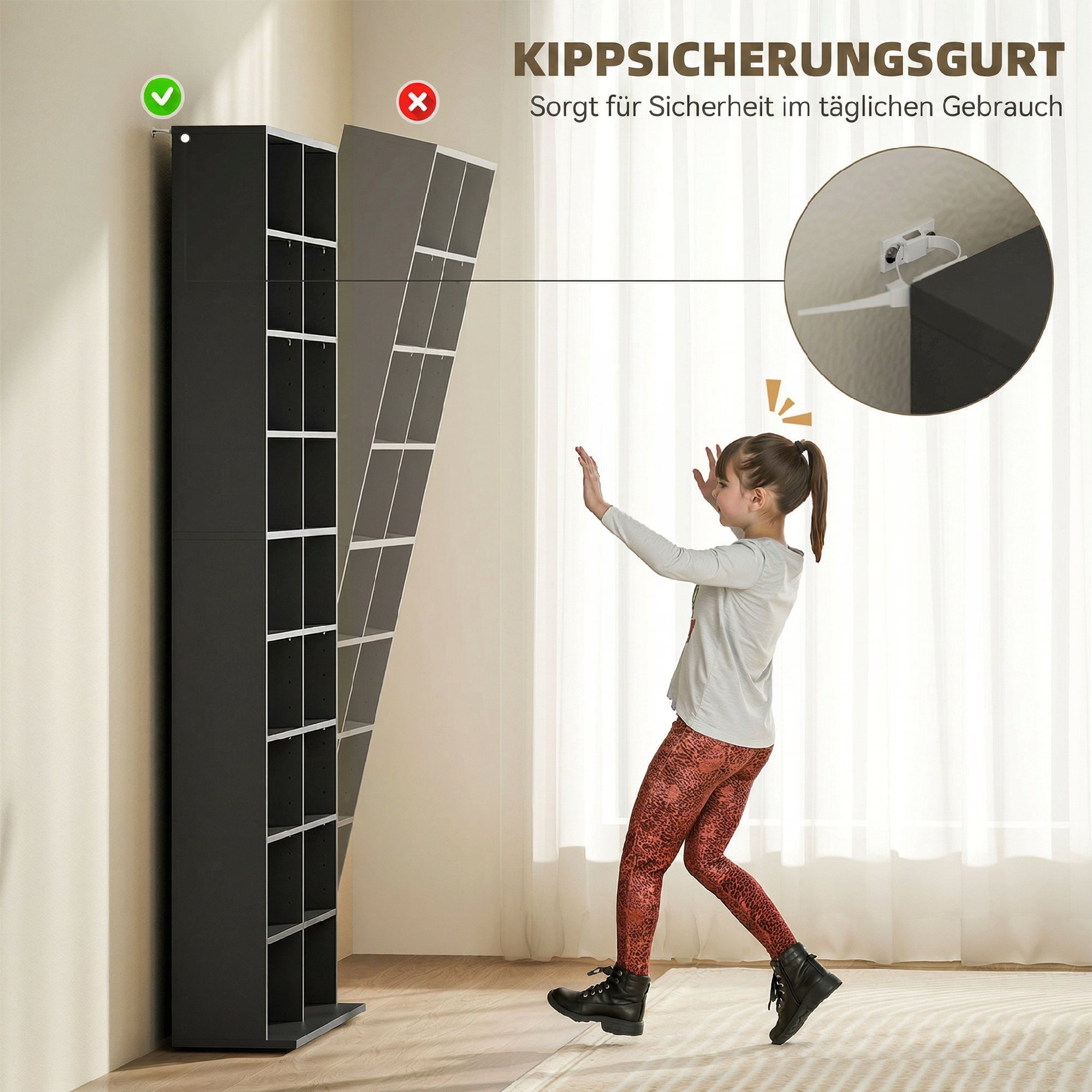 Aufbewahrungsregal für 640 CDs, Blu-ray Regal mit 18 Fächern und 14 verstellbaren Einlegeböden, Schwarz