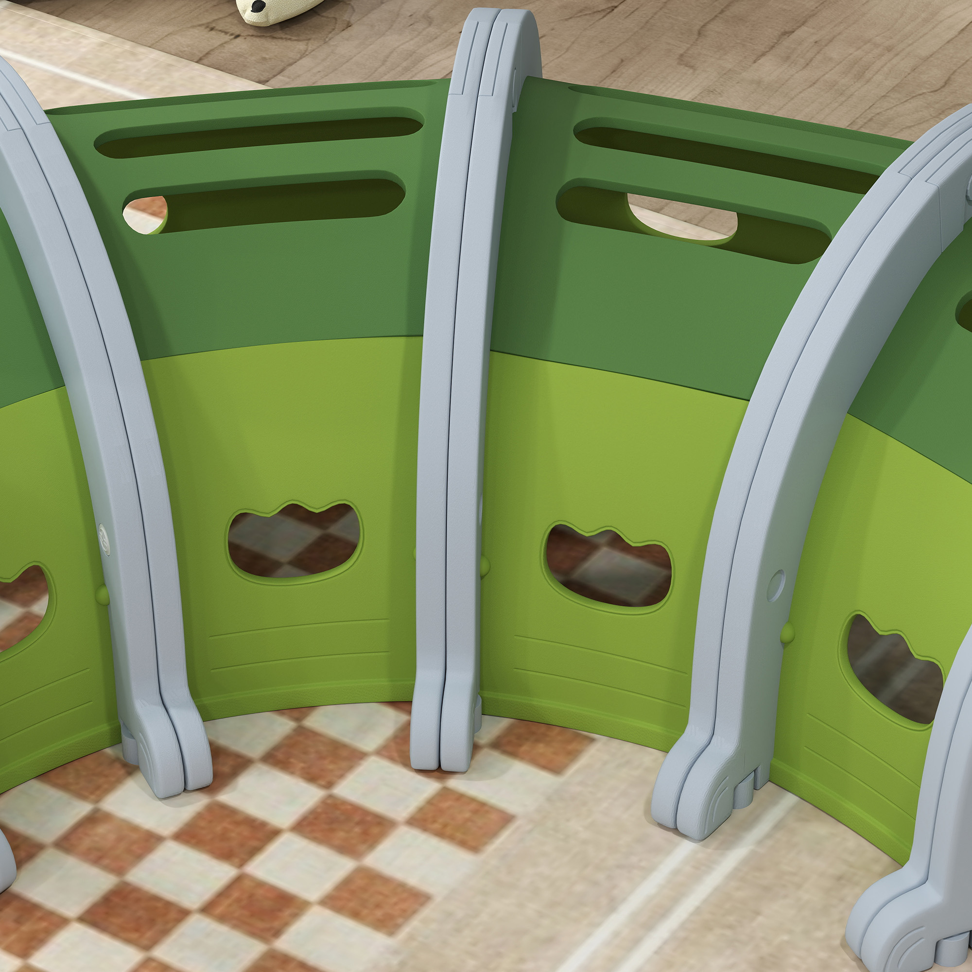 Krokodil Spieltunnel, flexible Form, robust, für Kinder 3-6 Jahre, 194 x 88 x 92 cm, Grün