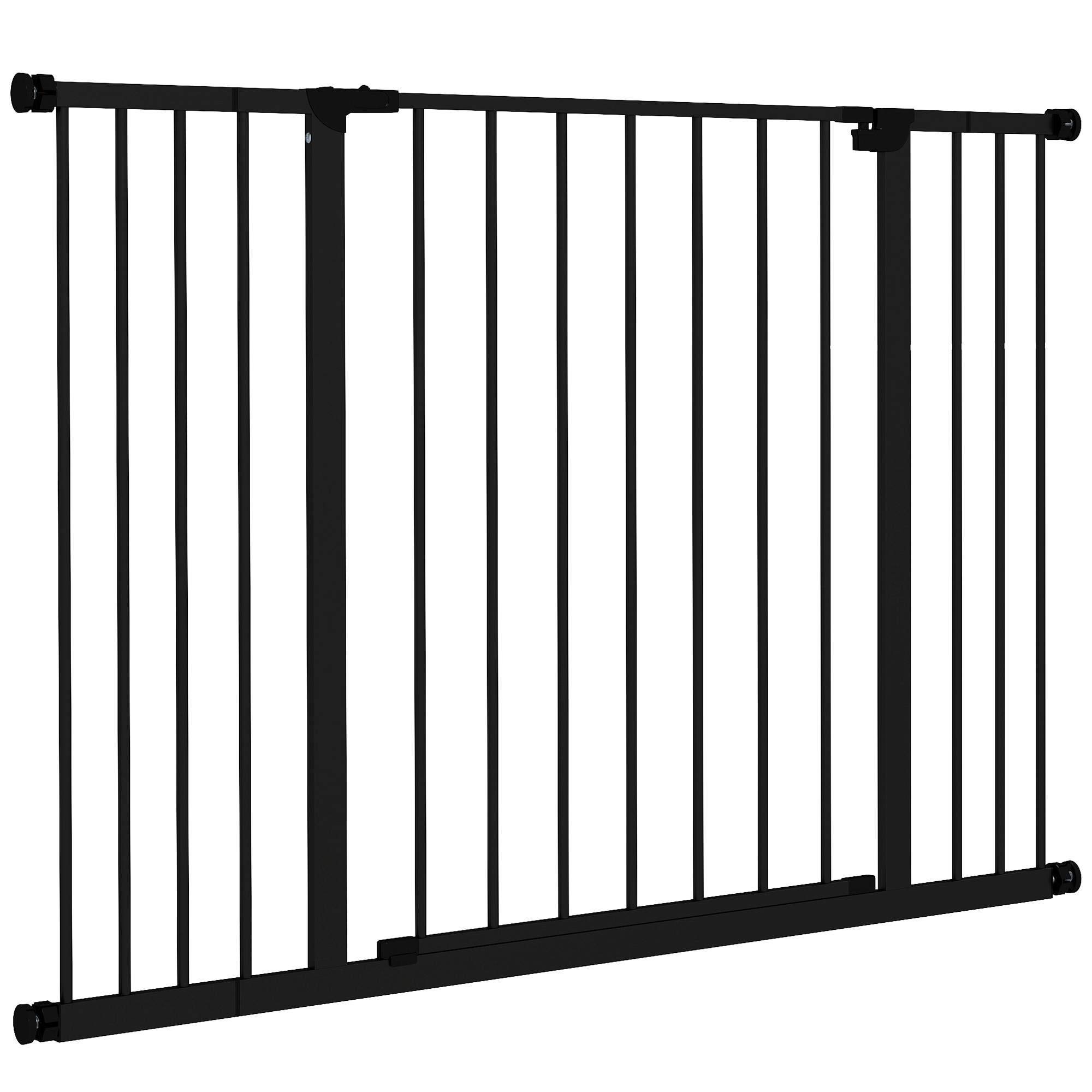 Hunde-Absperrgitter, erweiterbar, Klemmmontage, Stahl, 76-107 x 76 cm, Schwarz