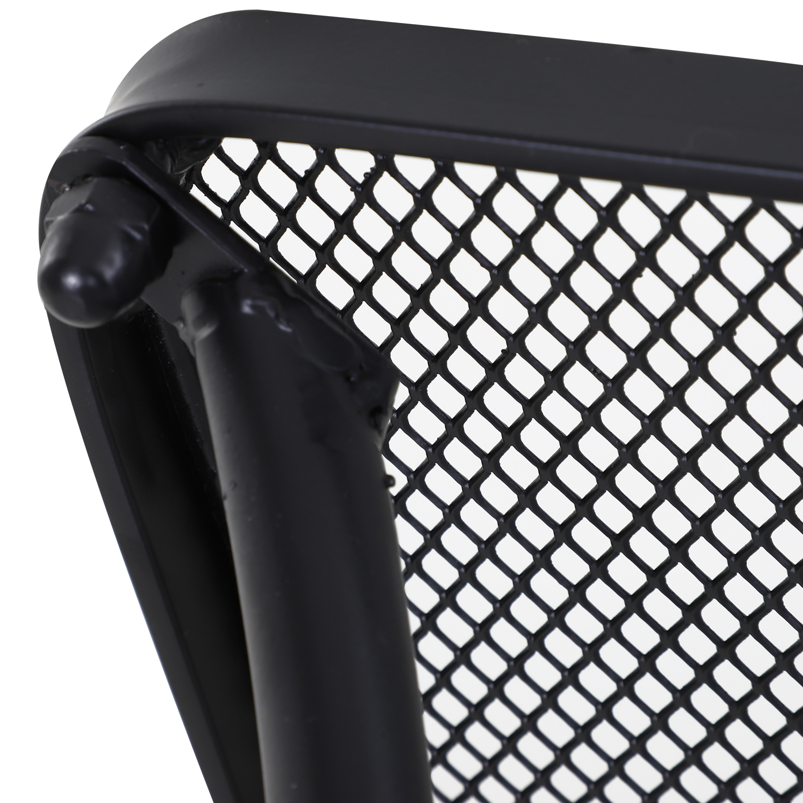 Garten Couchtisch, Beistelltisch, Gartentisch, Kaffeetisch, Metall, Schwarz, Terrasse, 45 x 45 x 50 cm