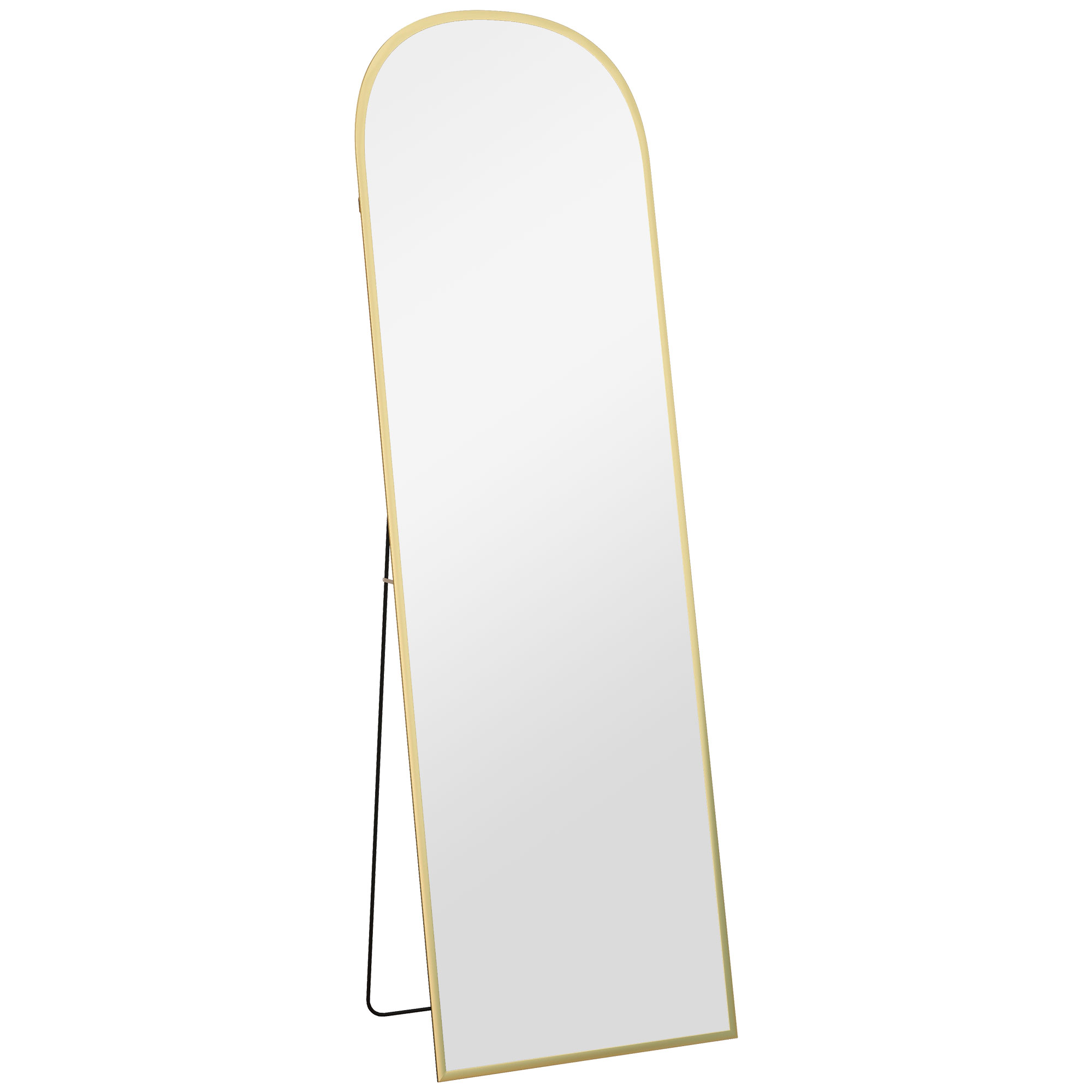 Standspiegel Ganzkörperspiegel großer Spiegel, modernes Design, 50 cm x 1,5 cm x 161,5 cm, Gold