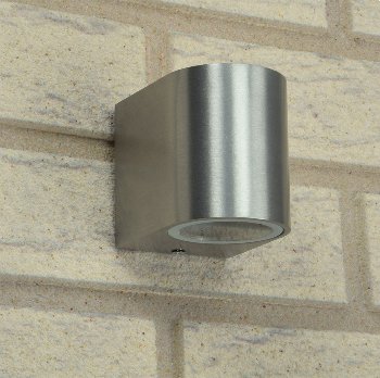 Außen-Wandleuchte "CTW-1" / für 1x GU10, IP44, Edelstahl poliert