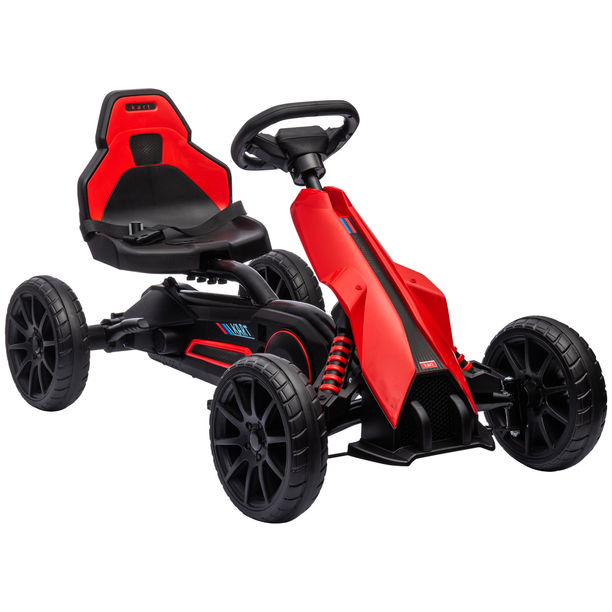 Go Kart Pedal Go Kart Rückwärts-uns Vorwärtsgang, für Kinder von 3 bis 8 Jahren, Rot