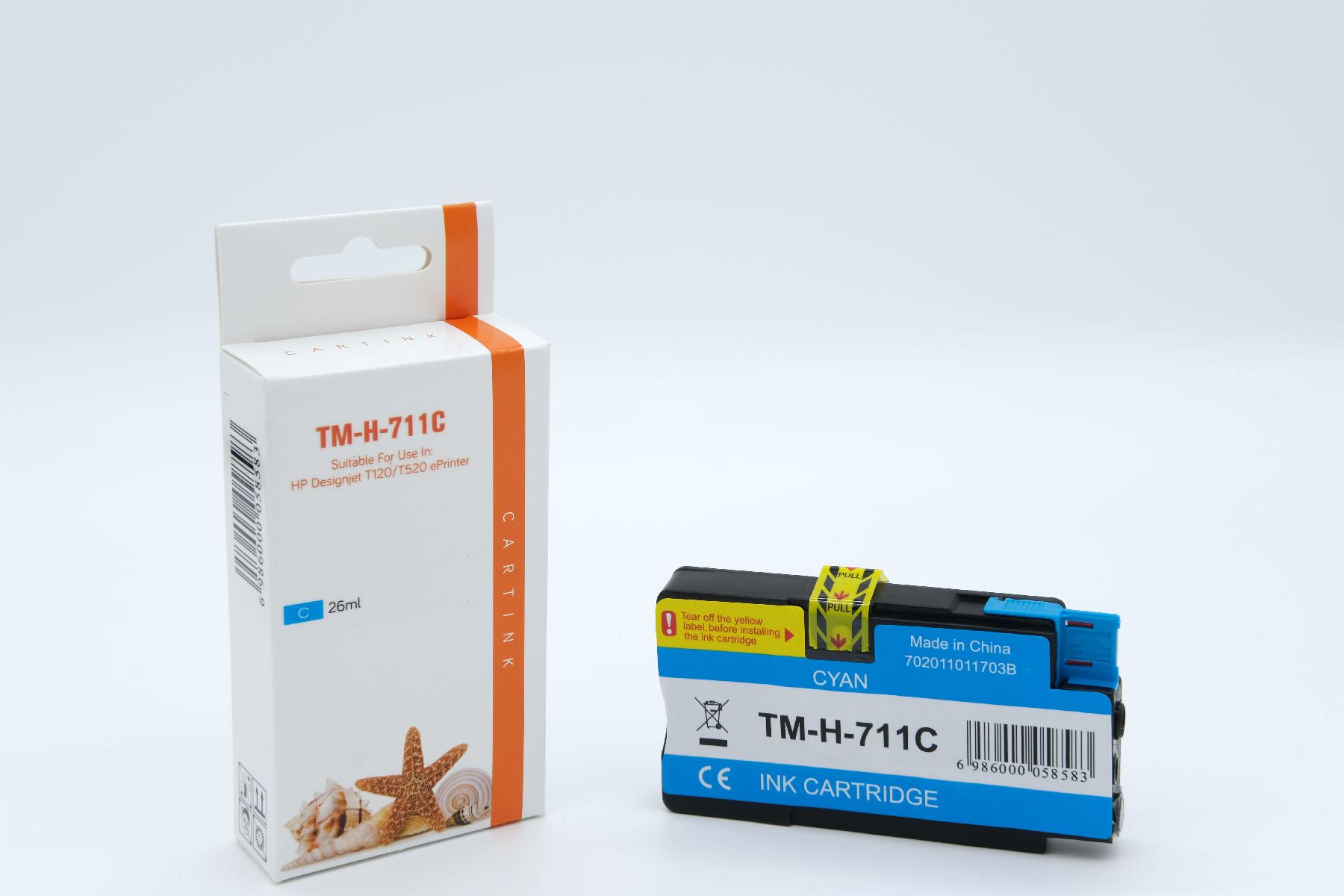 711 Refill Tinte Cyan für HP / CZ130A / 26ml