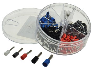 Aderendhülsen-Sortiment 0,5-2,5mm² / isoliert, in Streudose, 400-teilig