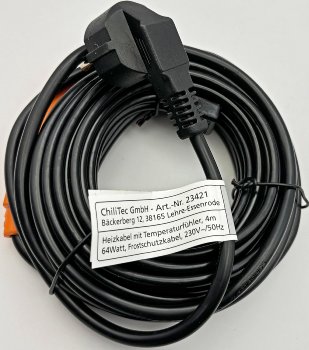 Heizkabel mit Temperaturfühler, 4m / 64Watt, Frostschutz für Wasserleitungen