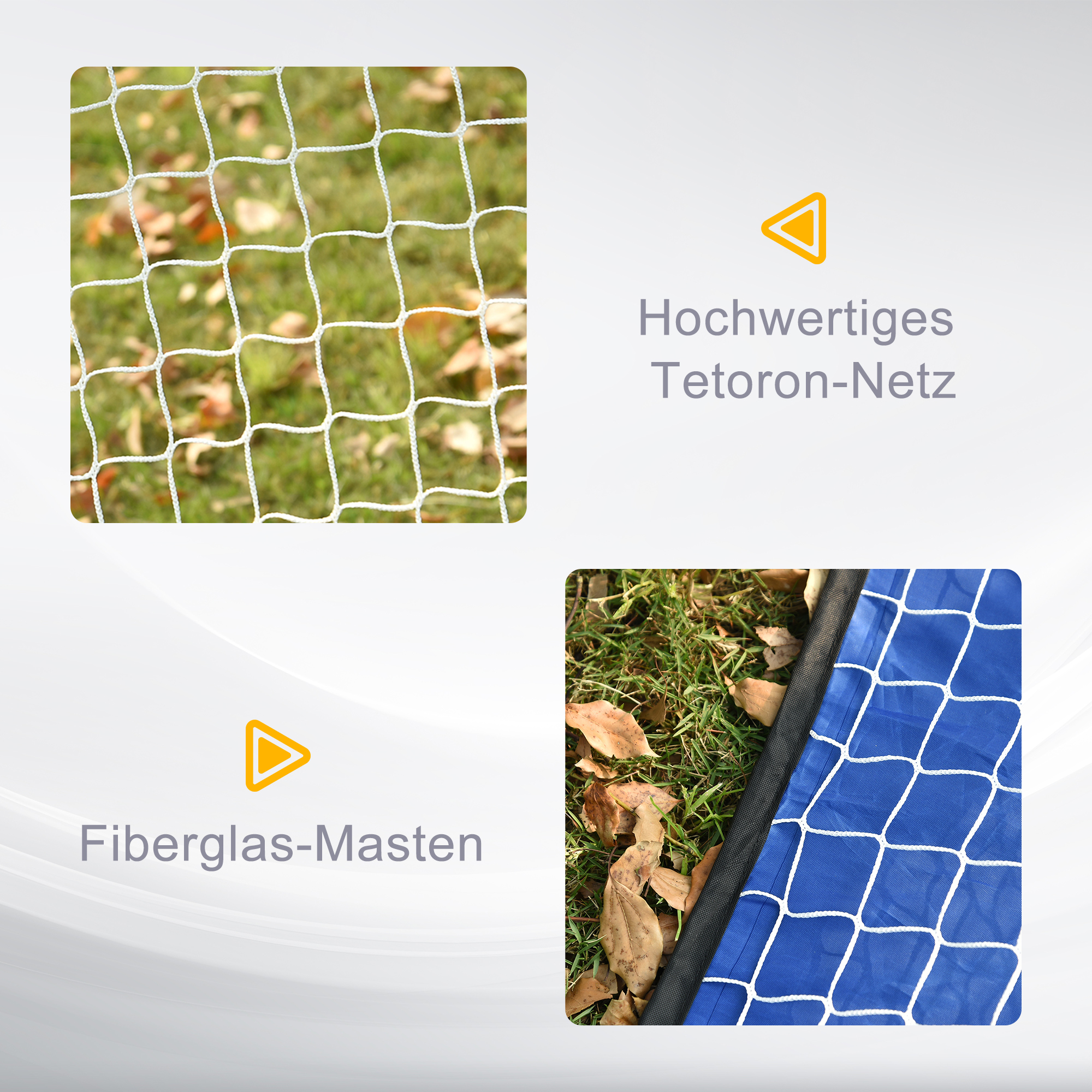 Fußballtore, Pop Up Tor, Tragbares Fußballnetz, 2er Set Minitore, mobil mit Tragetasche, Faltbar, Blau, 123 x 80 x 80 cm