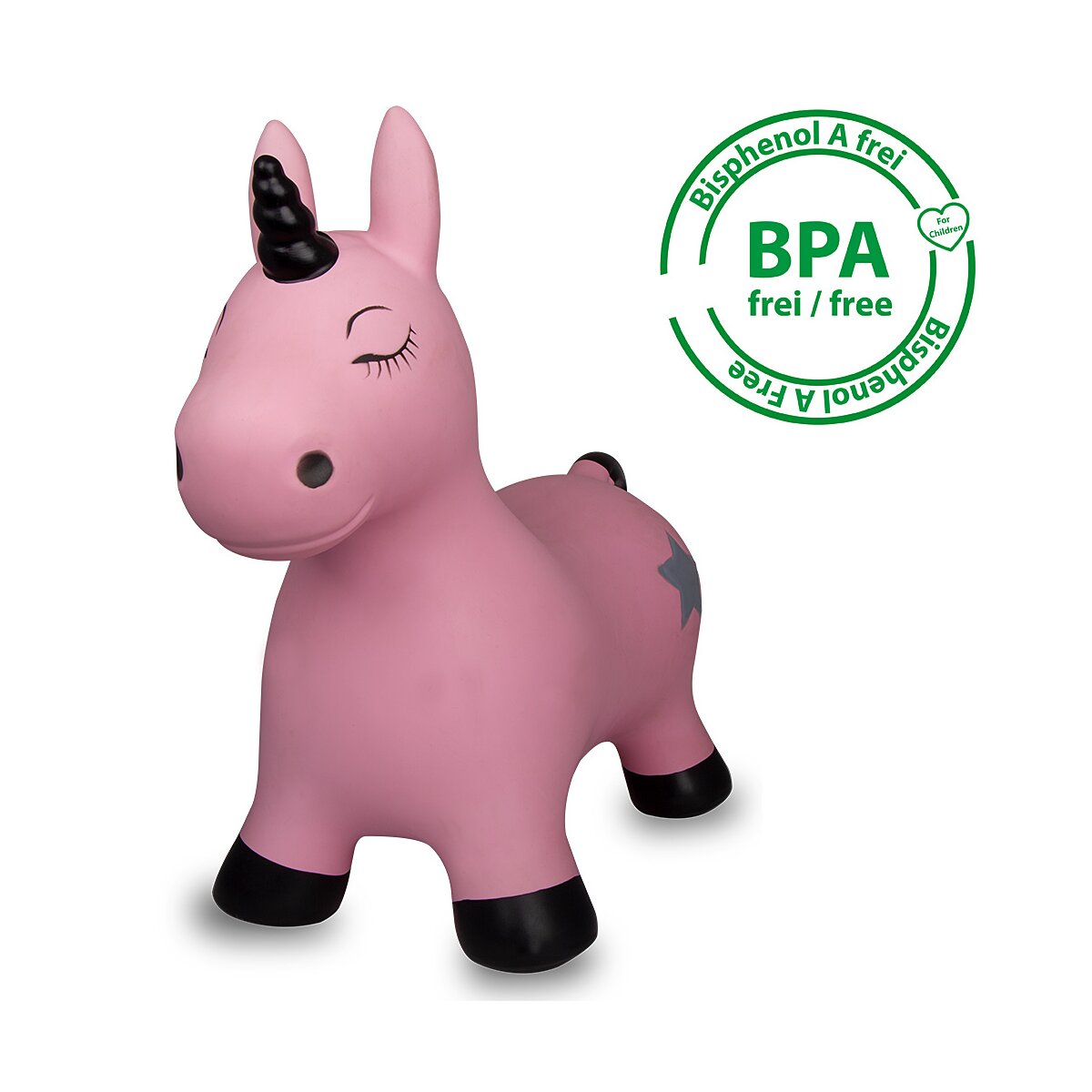 Hüpftier Einhorn HoppyDoo pink mit Pumpe